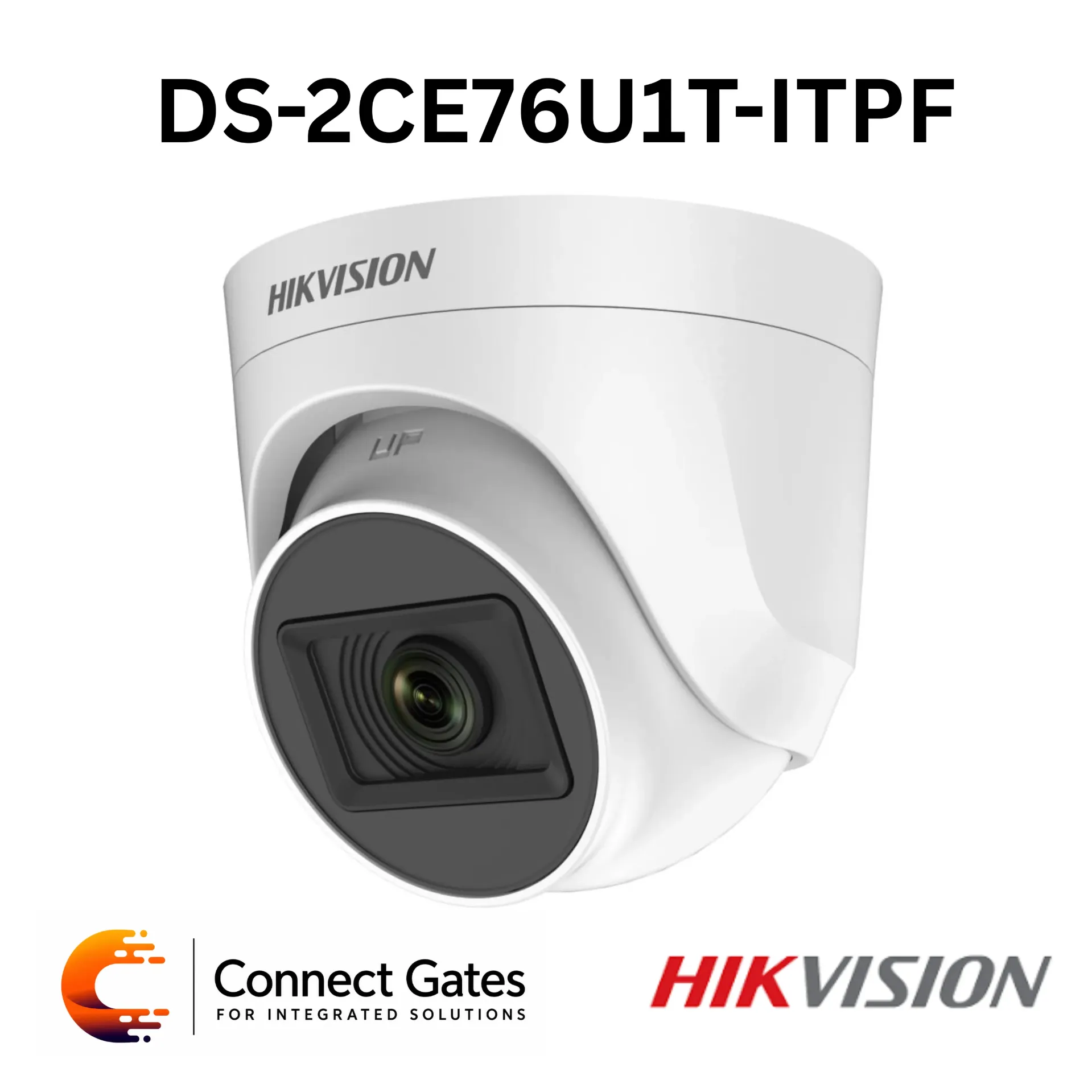 [DS-2CE76U1T-ITPF] Hikvision DS-2CE76U1T-ITPF – 4K 8MP Indoor Fixed Turret Camera with EXIR 2.0, 30m IR & 4-in-1 Video Output
