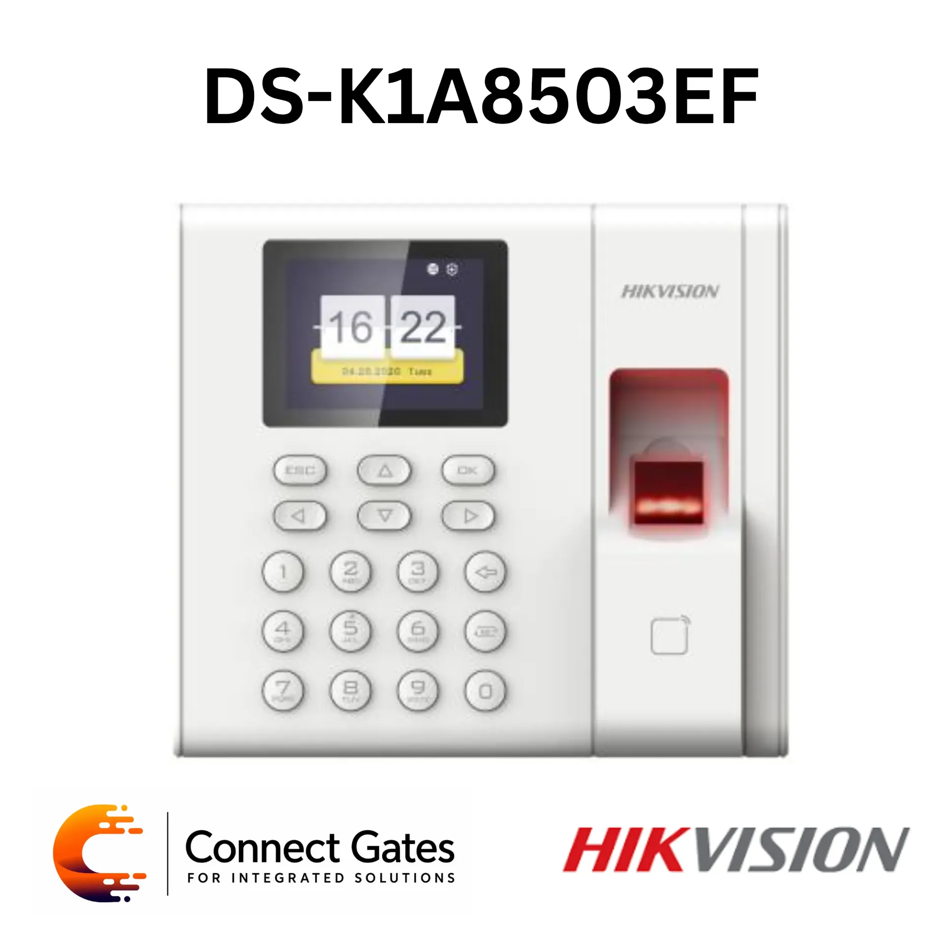 [DS-K1A8503EF] Hikvision DS-K1A8503EF – Fingerprint Time Attendance Terminal with 2.4" LCD Screen, TCP/IP, EM Card Support, 1,000 Users, 1,000 Fingerprints & 100,000 Events