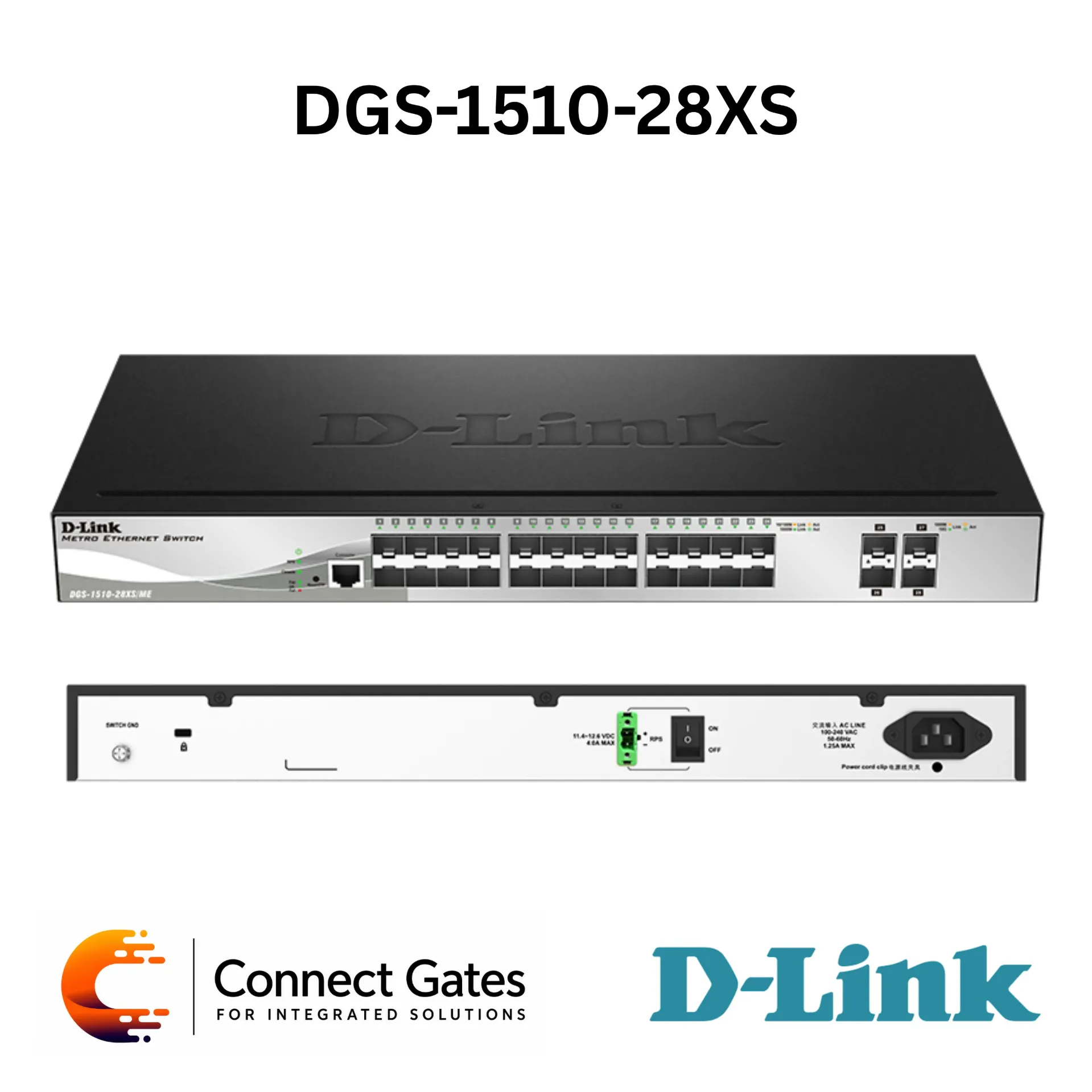D-Link DGS-1510-28X – 24-Port Gigabit Stackable Smart Managed Switch with 4 × 10G SFP+ Uplink / Stacking Ports