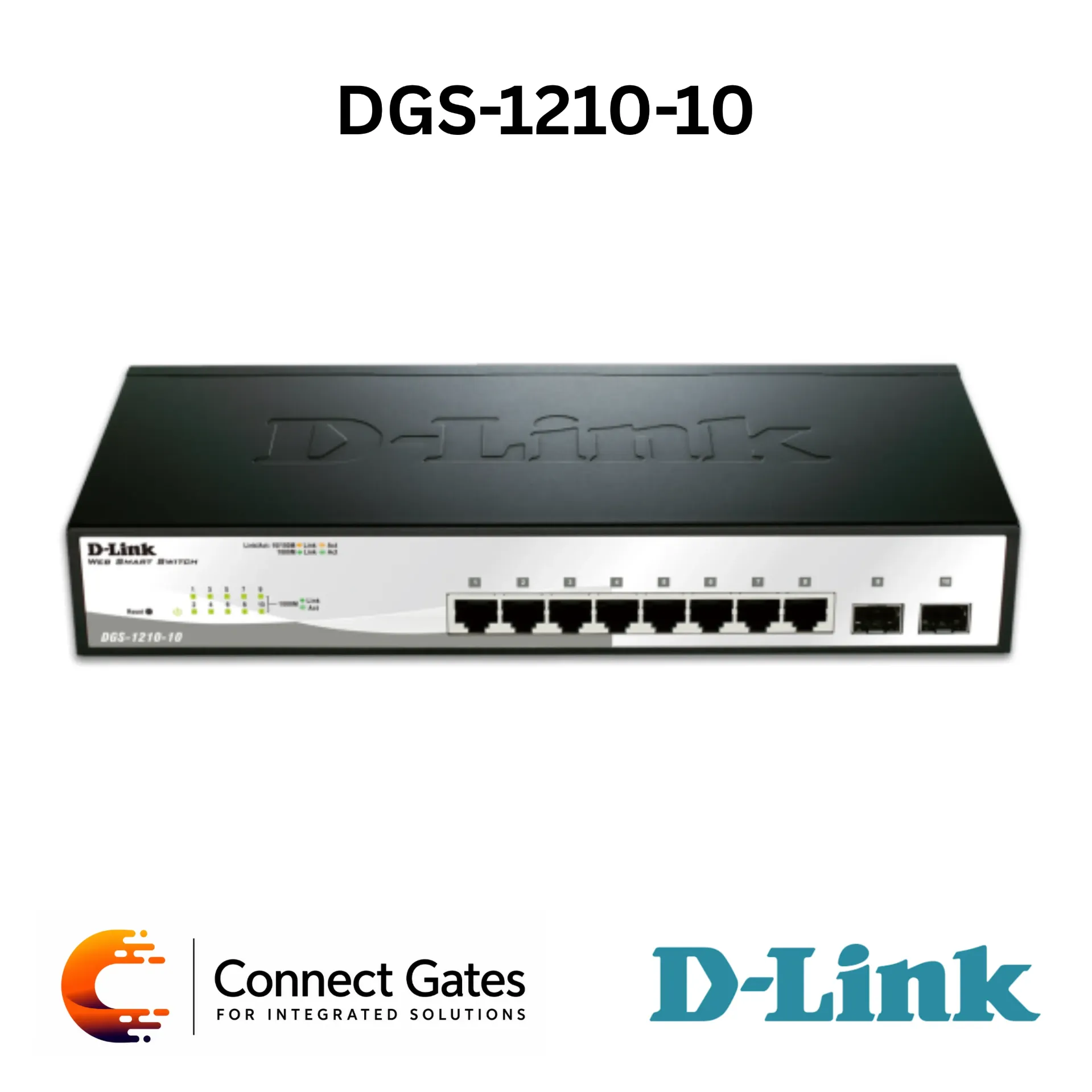 D-Link DGS-1210-10P – 8-Port Gigabit PoE Smart Managed Switch with 2 × SFP Ports, 65W PoE Budget, VLAN, Surveillance Mode & Static Routing