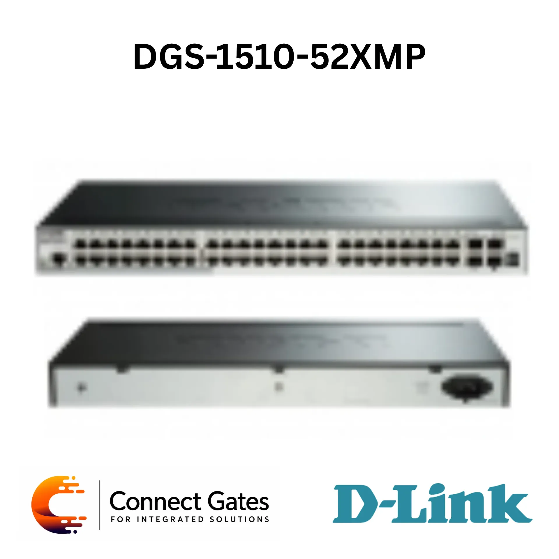 D-Link DGS-1510-52XMP – 48-Port Gigabit PoE Stackable Smart Managed Switch with 4 × 10G SFP+ Ports, 370W / 740W PoE Budget with RPS & Static Routing