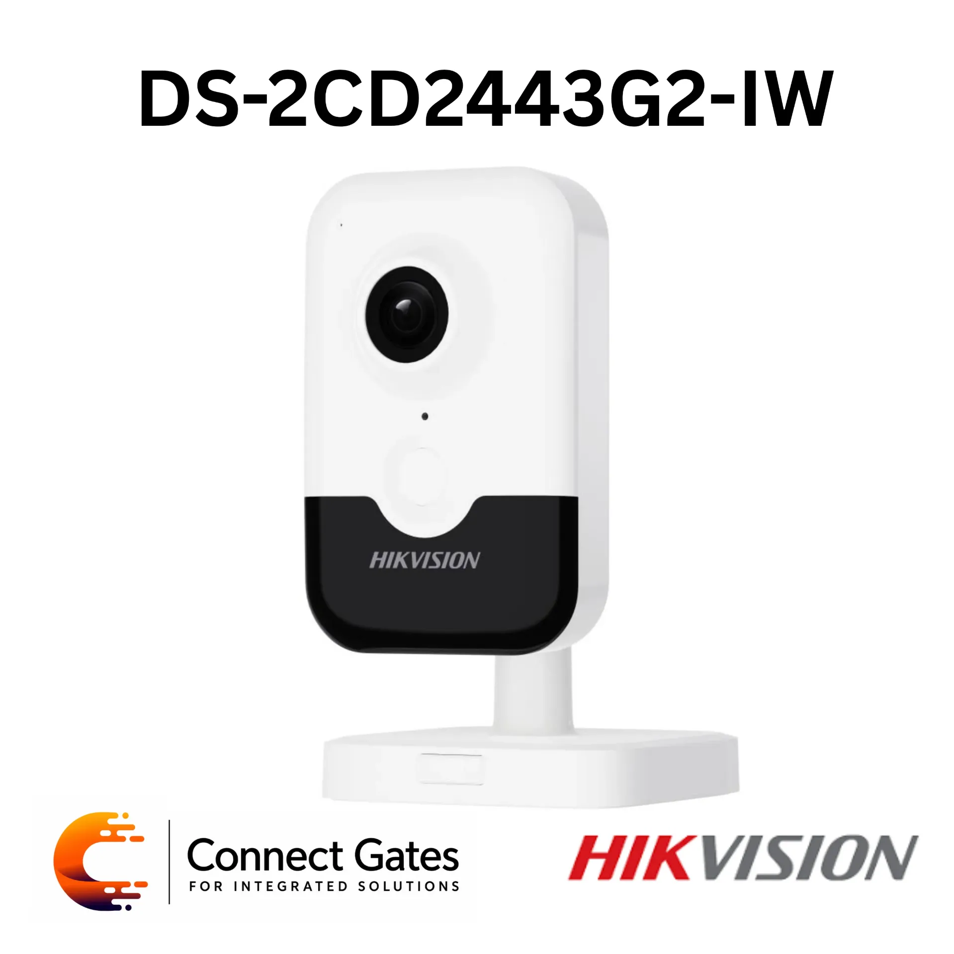 Hikvision DS-2CD2443G2-IW – 4MP Fixed Cube Network Camera with Human & Vehicle Classification, Built-in Two-Way Audio, Wi-Fi, 512GB microSD, 10m IR & Digital WDR