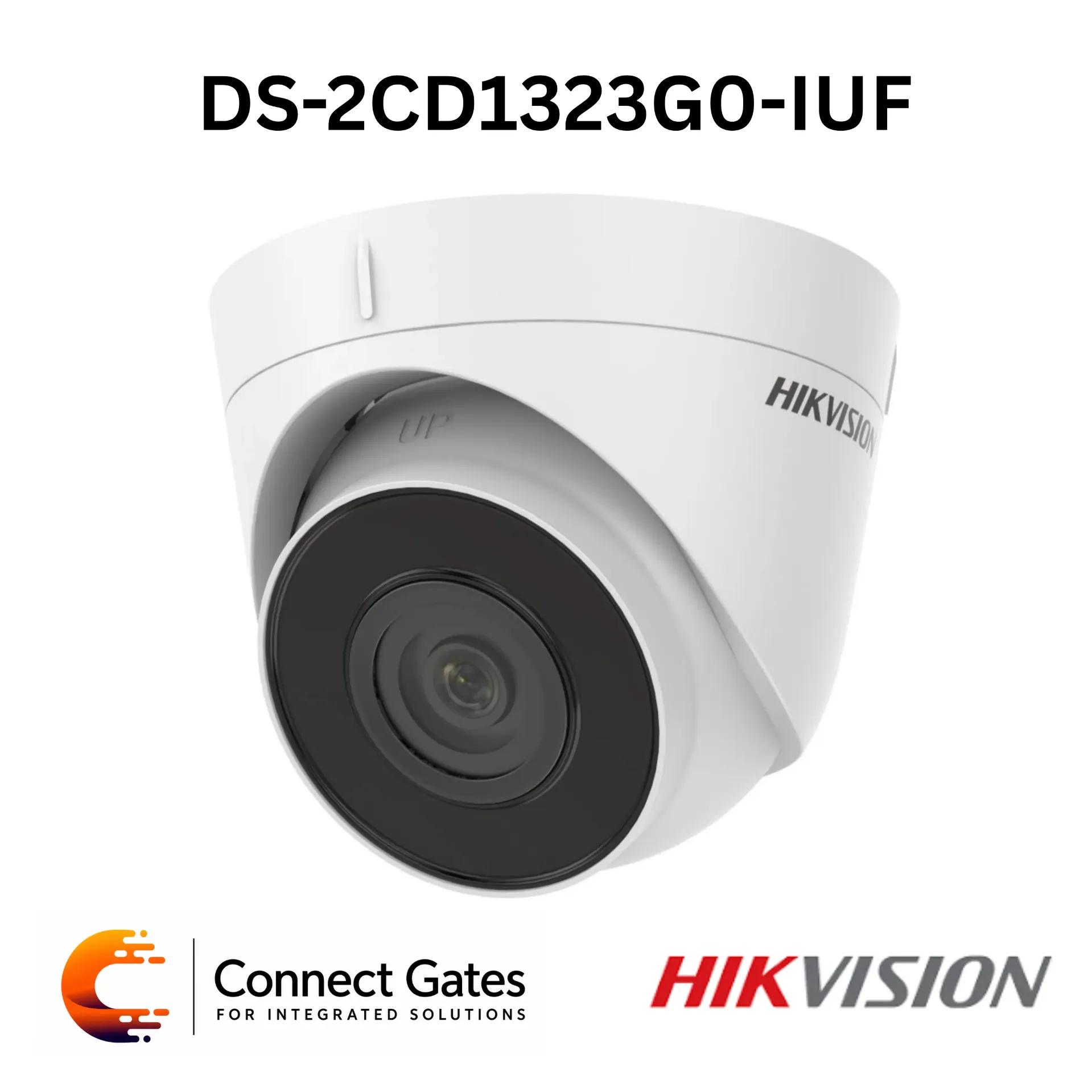 Hikvision DS-2CD1323G0-IUF – 2MP Built-in Mic Fixed Turret Network Camera with EXIR 2.0, 30m IR, 256GB microSD, H.265+, Digital WDR, PoE & IP67