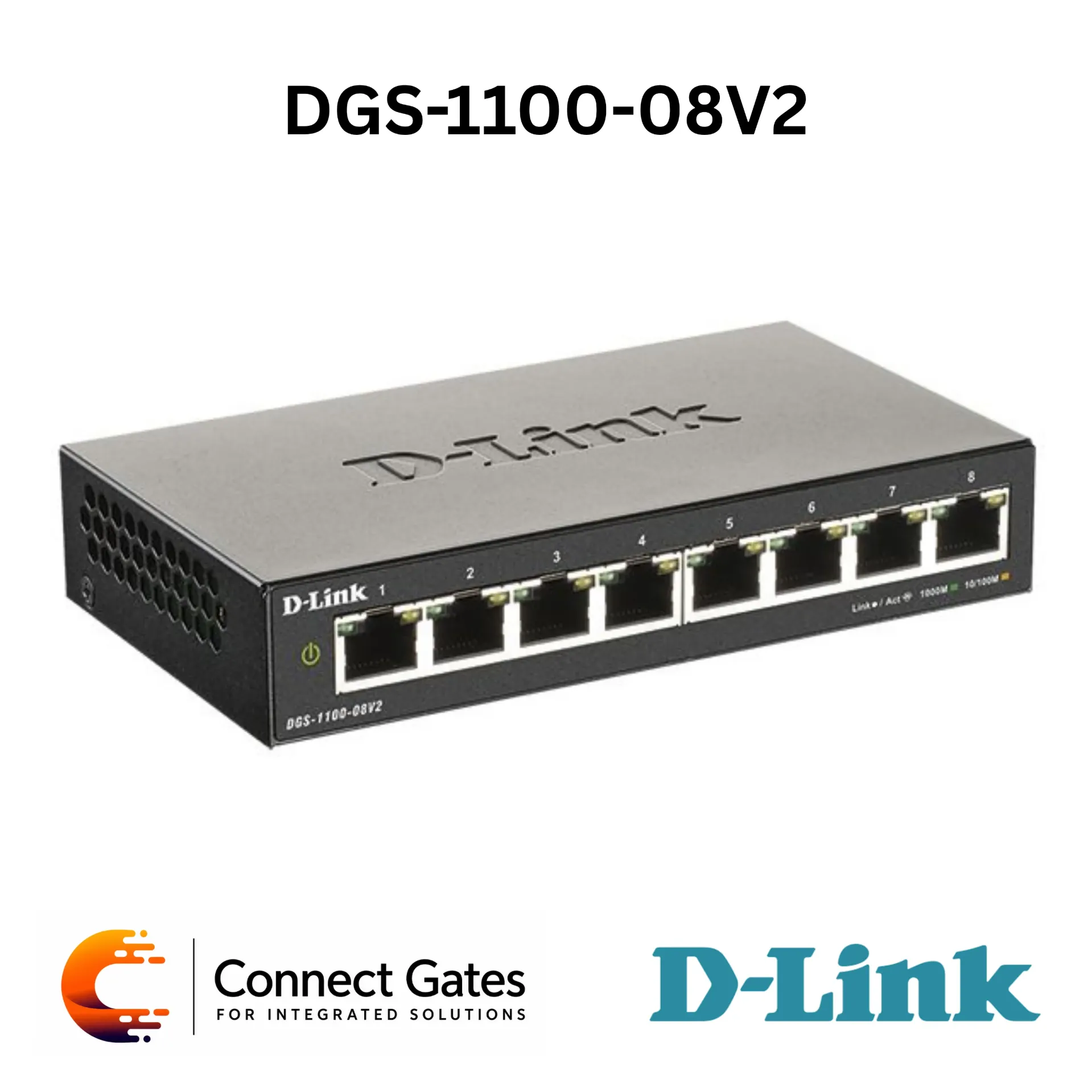 D-Link DGS-1100-08V2 – 8-Port Gigabit Smart Managed Switch with Web GUI, VLAN, Surveillance VLAN, QoS, Loopback Detection & Fanless Desktop Design