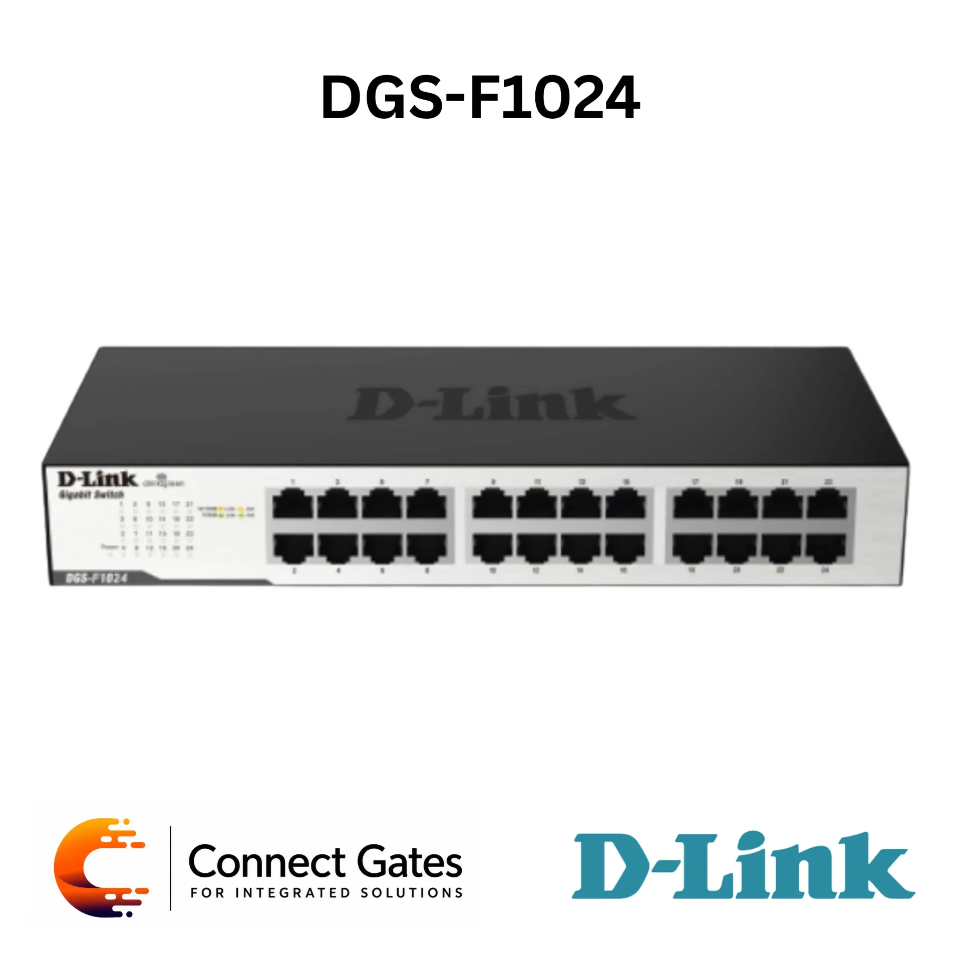 D-Link DGS-F1024 – 24-Port Gigabit Unmanaged Switch with 10/100/1000 Mbps LAN Ports, 48Gbps Switching Capacity, QoS & Energy-Efficient Ethernet