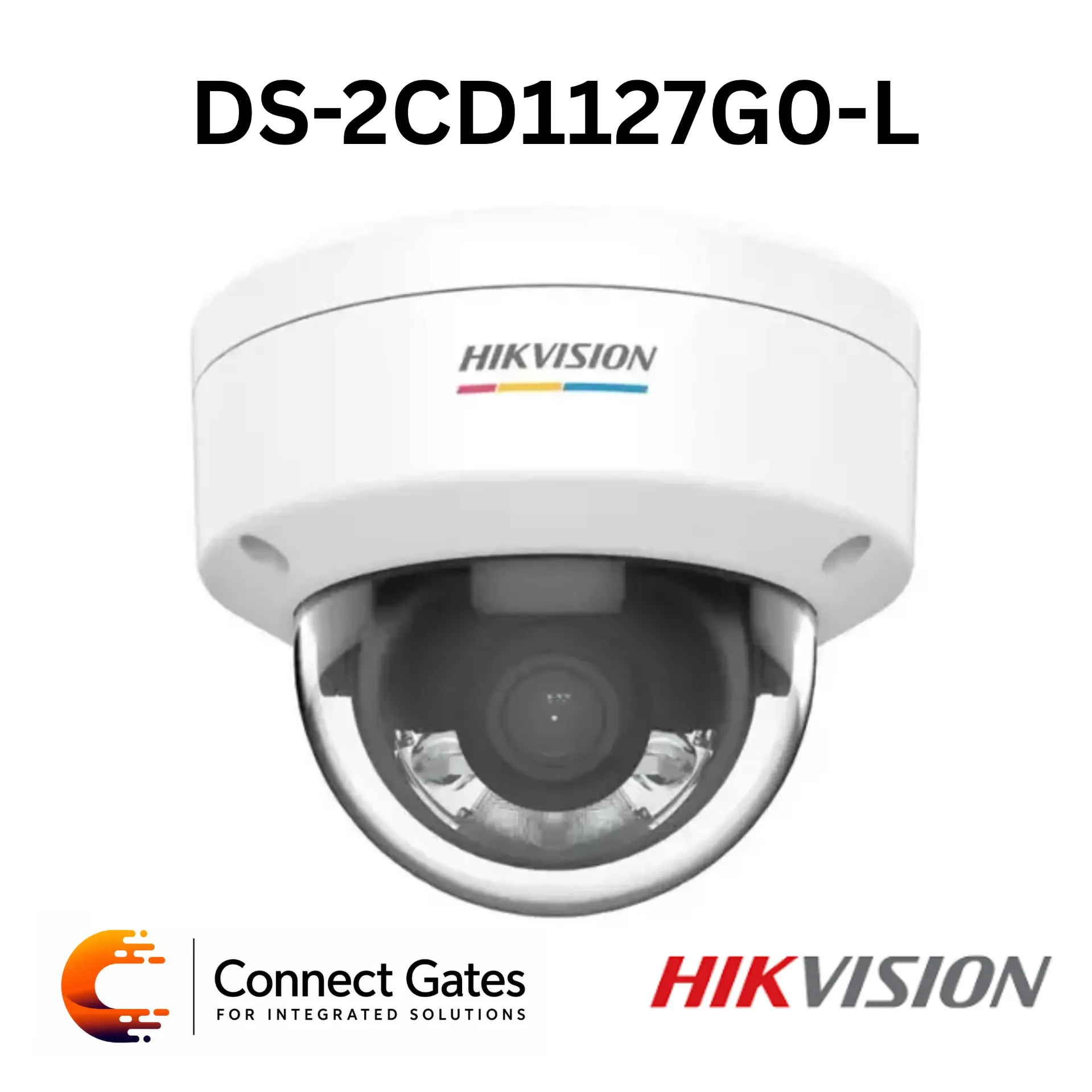 Hikvision DS-2CD1127G0-L – 2MP ColorVu Fixed Dome Network Camera with 24/7 Color Imaging, F1.0 Lens, 30m White Light, H.265+, PoE, IP67 & IK08
