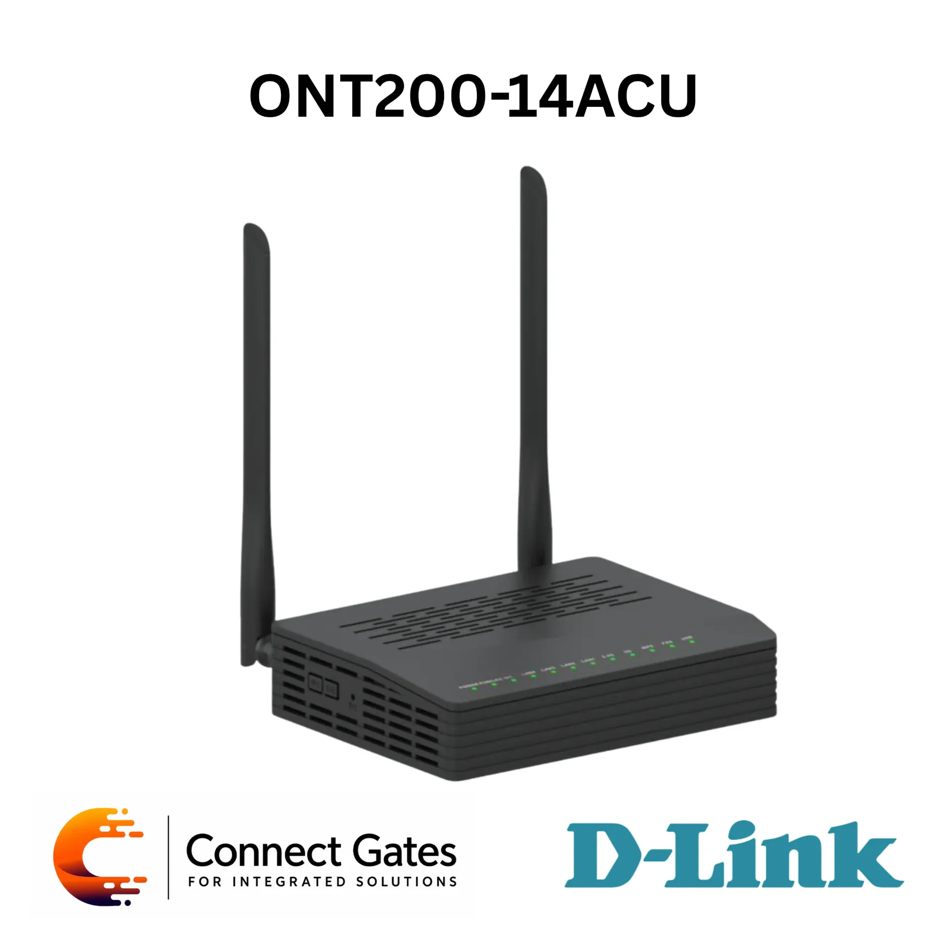 D-Link ONT200-14ACU – GPON ONT with AC1200 Dual-Band Wi-Fi, 4 × Gigabit LAN Ports, 1 × POTS Voice Port, USB 2.0 & OMCI Management
