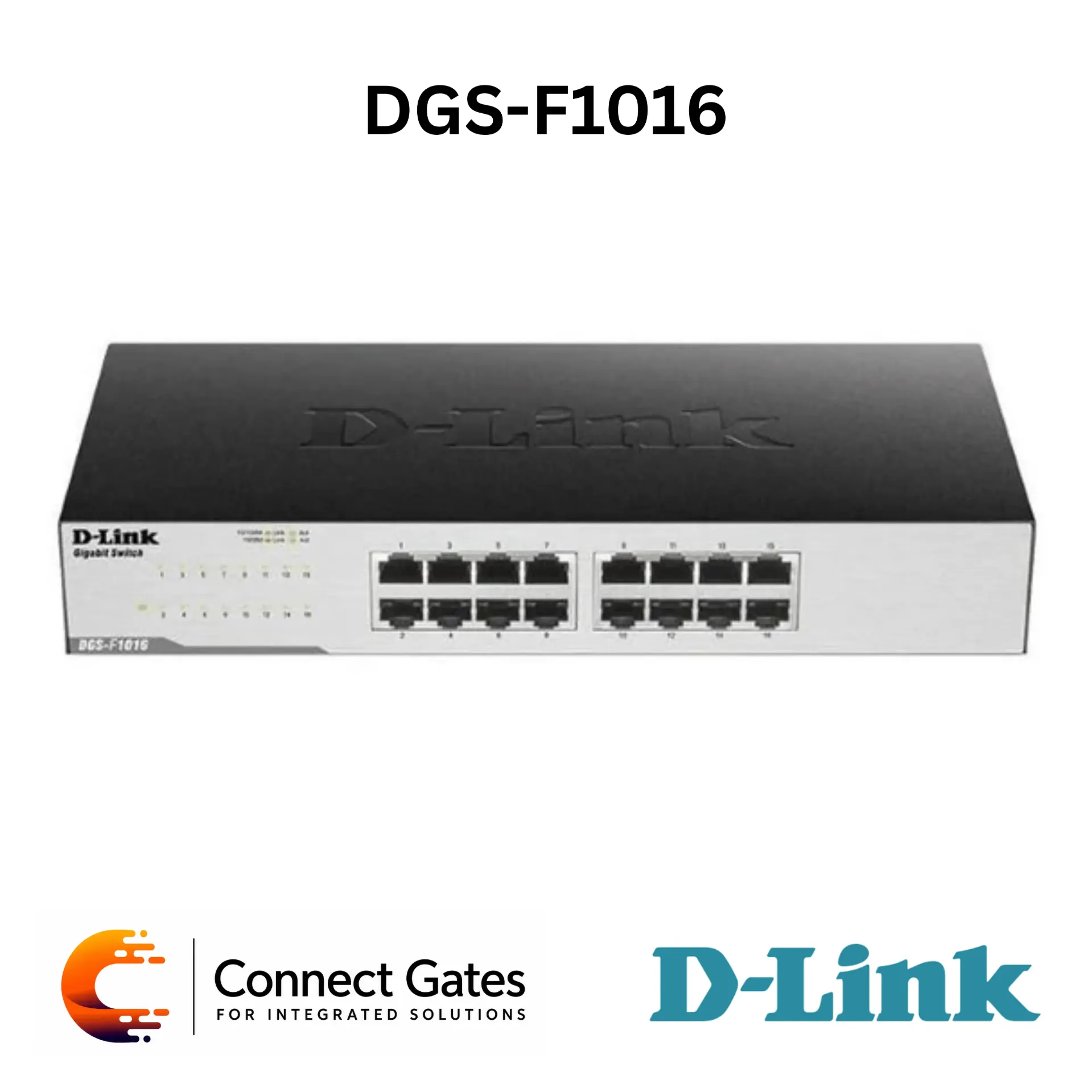 D-Link DGS-F1016 – 16-Port Gigabit Unmanaged Switch with 10/100/1000 Mbps LAN Ports, 32Gbps Switching Capacity, QoS & Energy-Efficient Ethernet