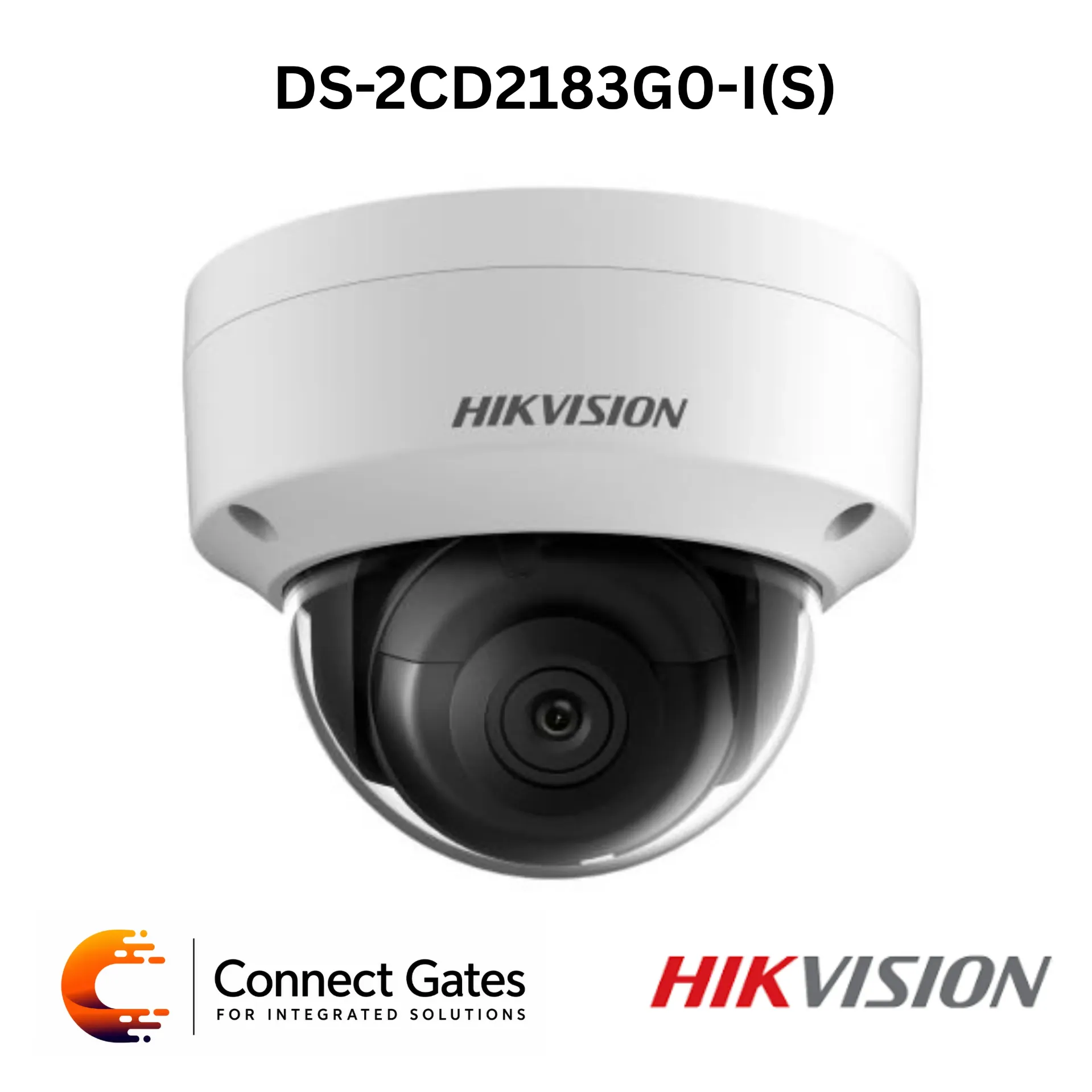 [DS-2CD2183G0-IS] Hikvision DS-2CD2183G0-IS – 8MP IR Fixed Dome Network Camera with 4K Resolution, 120dB WDR, Smart Events, Audio/Alarm I/O, 128GB SD Support, IP67 & IK10