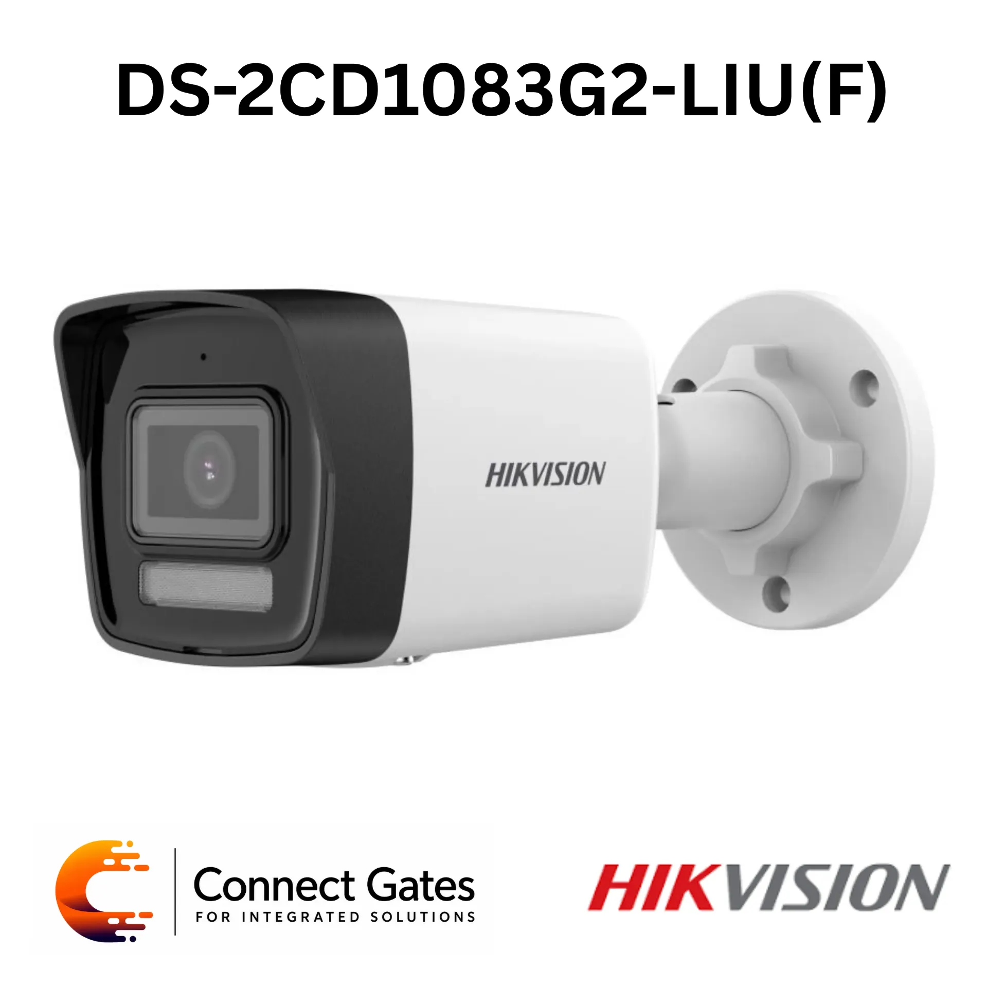 Hikvision DS-2CD1083G2H-LIU – 8MP Smart Hybrid Light Fixed Bullet Network Camera with Human/Vehicle Detection, Built-in Microphone, 120dB WDR, 512GB SD Support & IP67