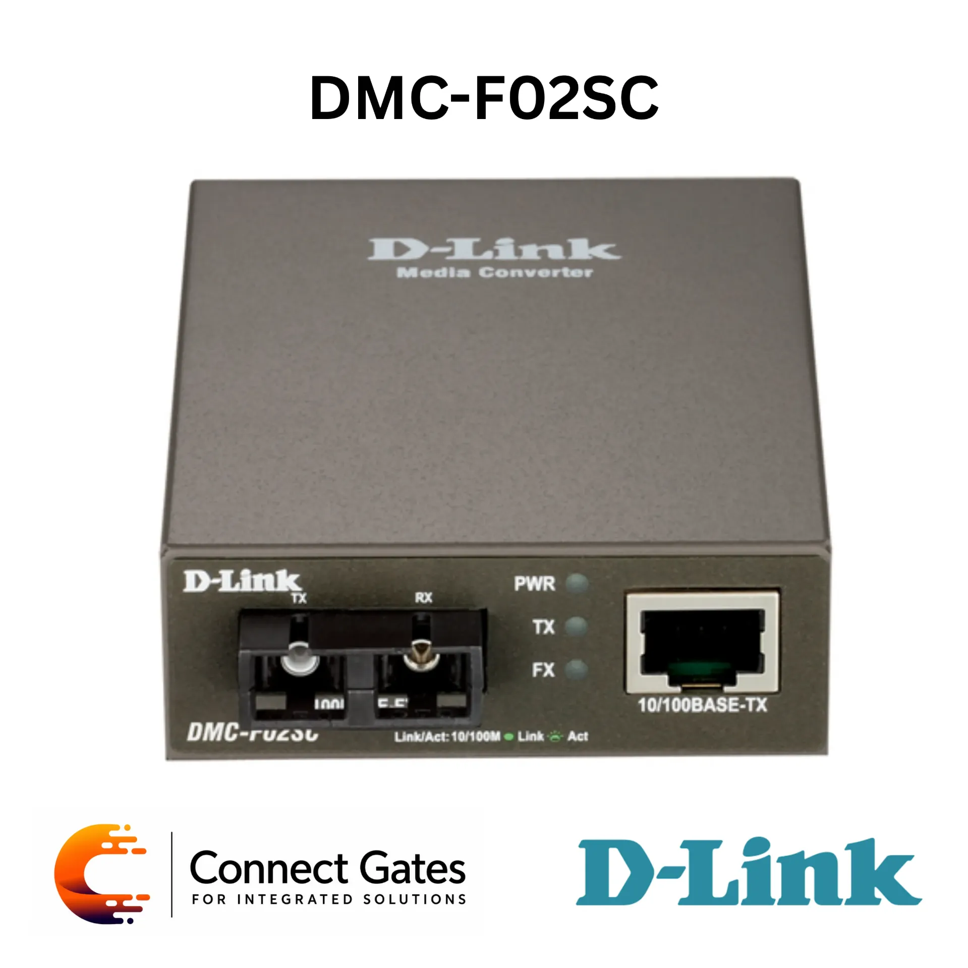 D-Link DMC-F02SC – 10/100BASE-TX to 100BASE-FX SC Multi-Mode Standalone Media Converter, 2km Fiber Distance, Auto MDI/MDIX & Plug-and-Play Design
