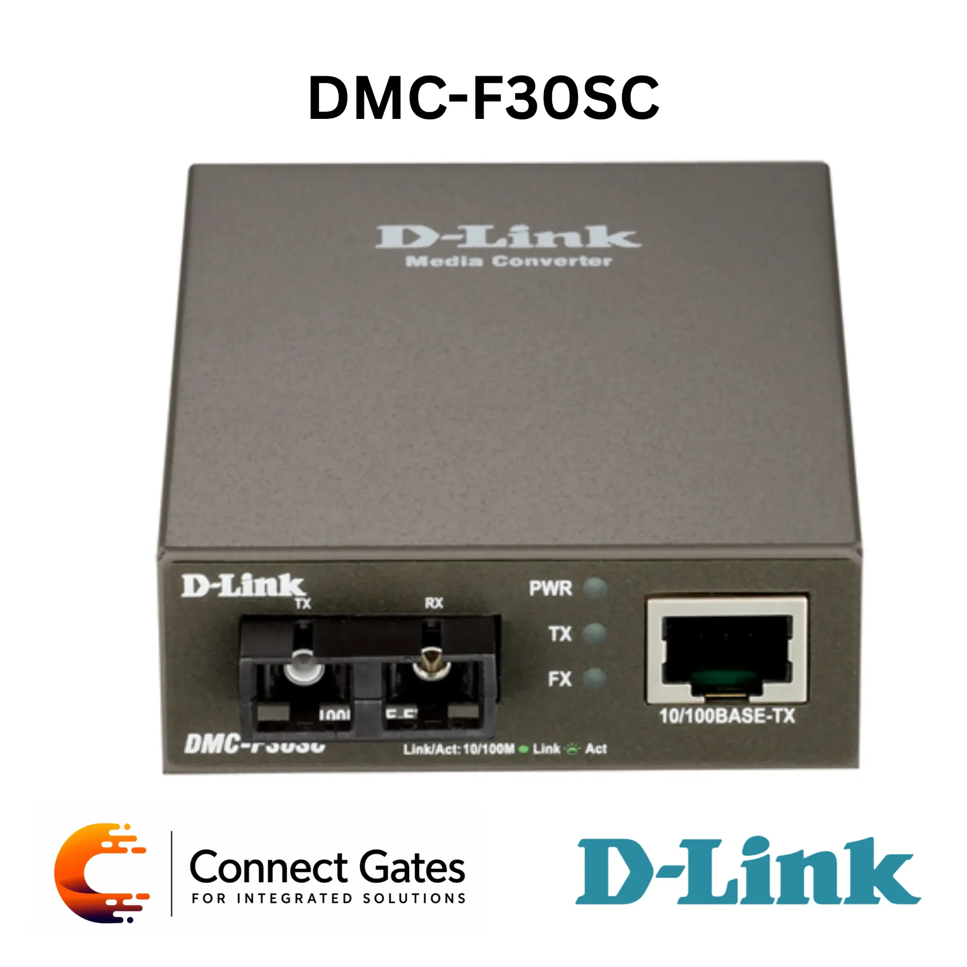 D-Link DMC-F30SC – 10/100BASE-TX to 100BASE-FX SC Single-Mode Standalone Media Converter, 30km Fiber Distance, Auto MDI/MDIX & Plug-and-Play Design