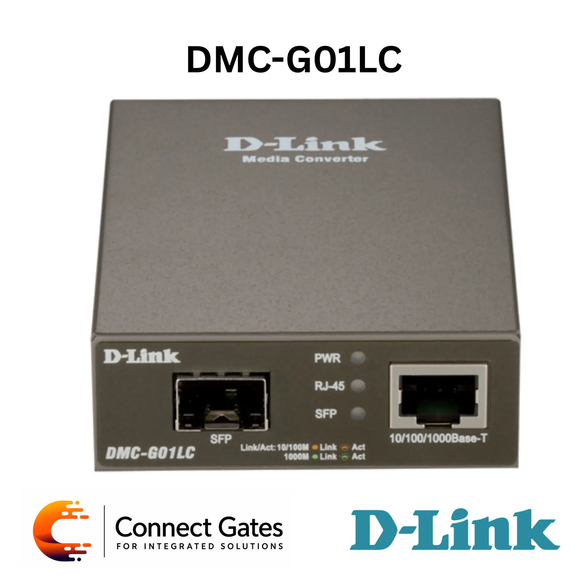 D-Link DMC-G01LC – 10/100/1000 Mbps to SFP Standalone Media Converter with Gigabit Fiber Support, Auto MDI/MDIX, Jumbo Frames & Plug-and-Play Design