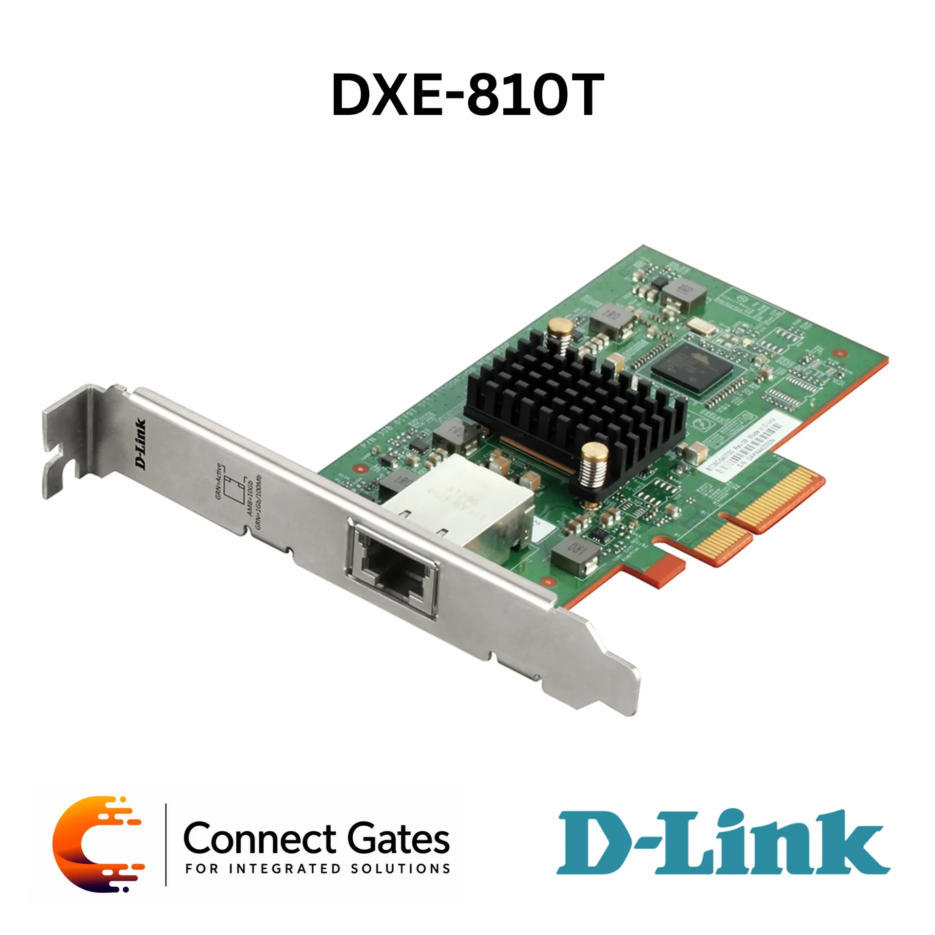D-Link DXE-810T – PCI Express 10 Gigabit Ethernet Adapter with 10GBASE-T RJ45 Port, PCIe x4 Interface, VLAN Tagging, Jumbo Frames & Checksum Offloading