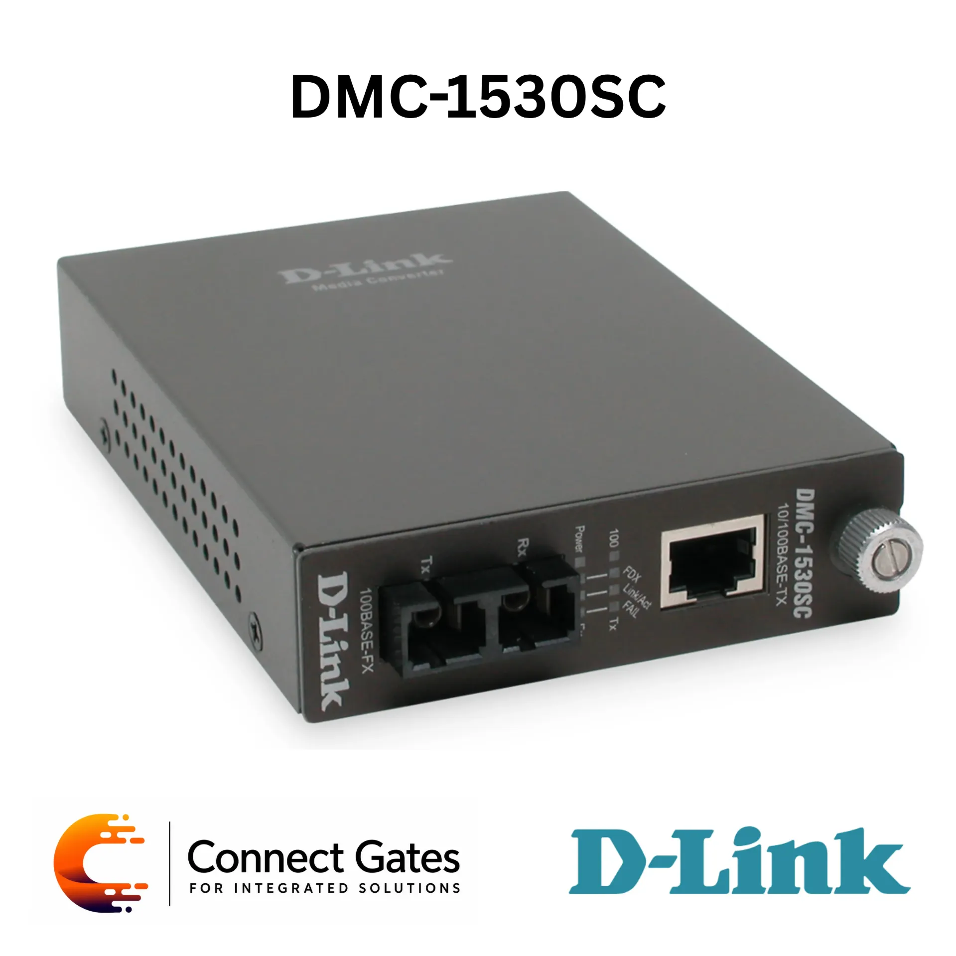 D-Link DMC-1530SC – 10/100 to 100BASE-FX SC Single-Mode Media Converter with 15km / 30km / 60km Fiber Distance Options, Metal Housing & Chassis Support