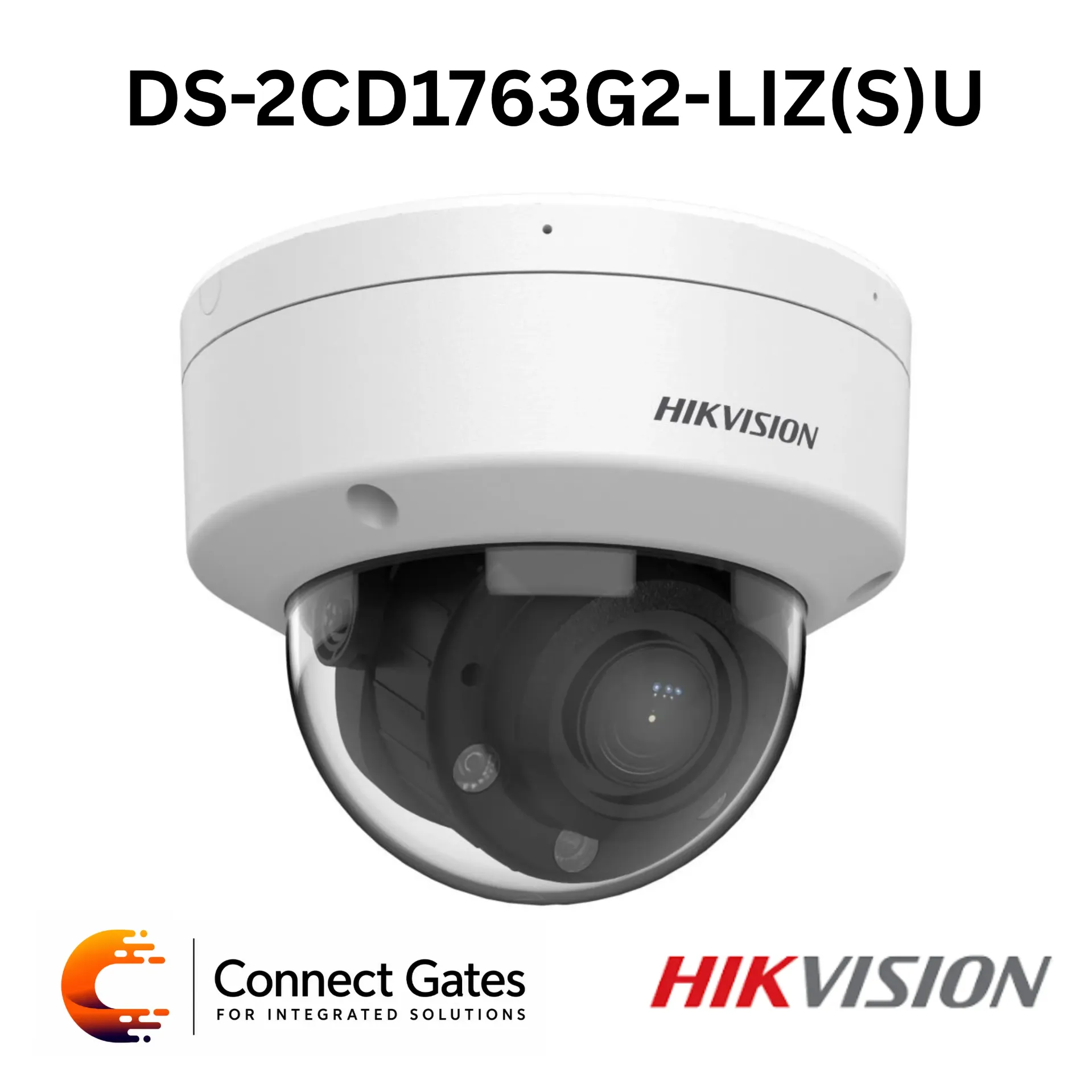 Hikvision DS-2CD1763G2-LIZU – 6MP Smart Hybrid Light Varifocal Dome Network Camera with Human/Vehicle Detection, Motorized 2.8–12mm Lens, Built-in Microphone, 512GB SD Support, IP67 & IK08