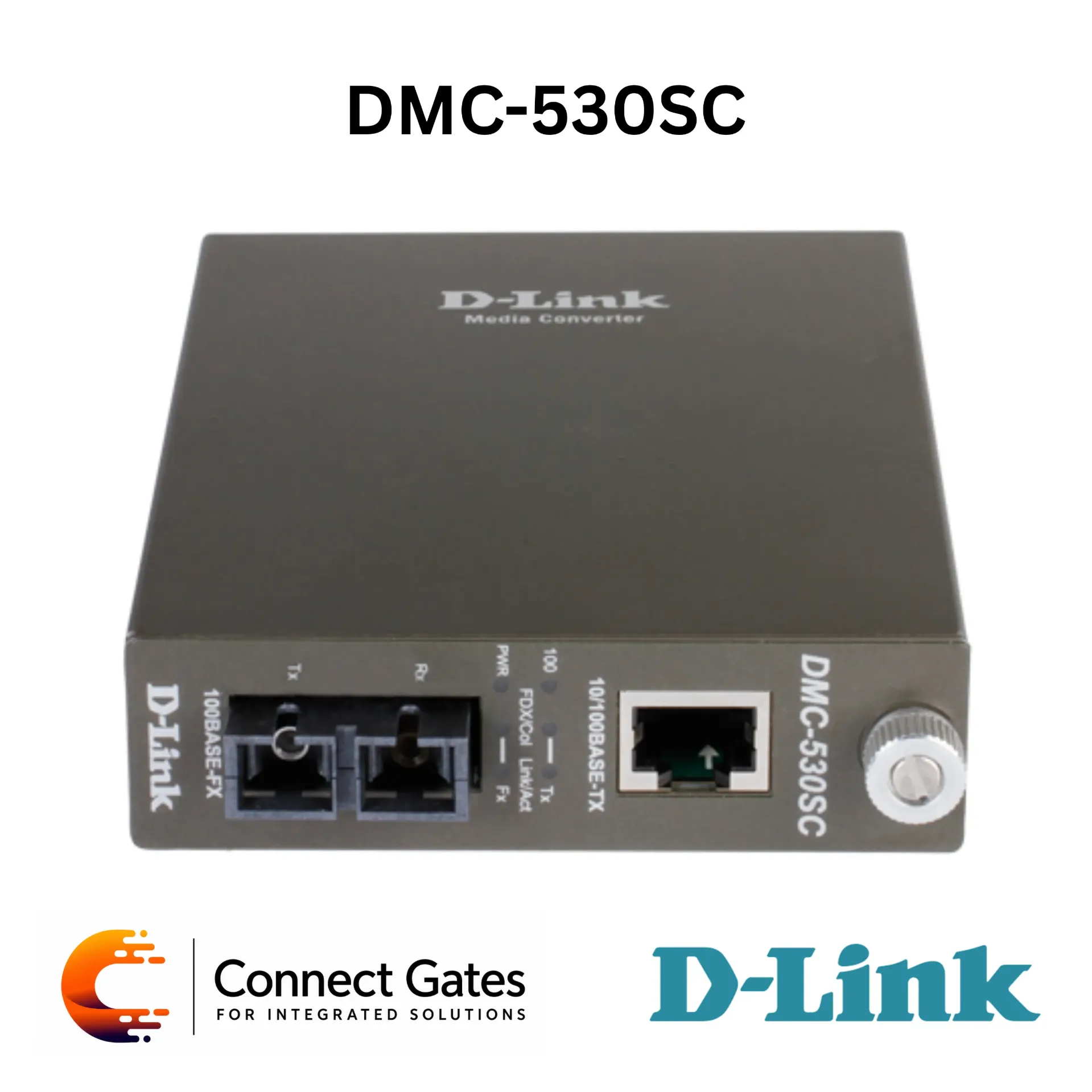 D-Link DMC-530SC – 10/100BASE-TX to 100BASE-FX SC Single-Mode Media Converter, 30km Fiber Distance, Metal Housing & DMC-1000 Chassis Support