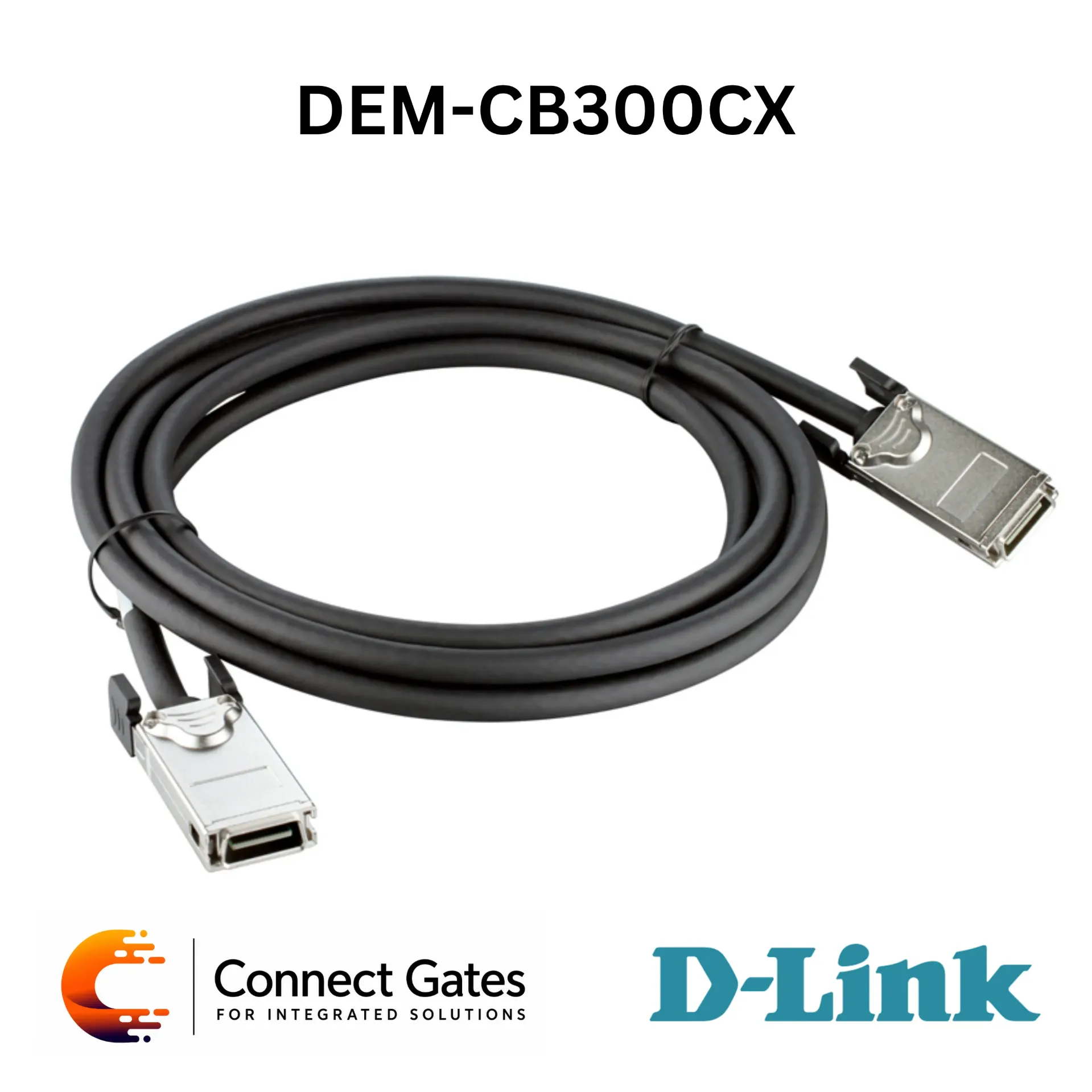 D-Link DEM-CB300CX – 3m 10-Gigabit CX4 Twinax Cable for DEM-410CX with Latch Connectors, 28AWG, 10GBASE-CX4 & SFF-8470 Compliance