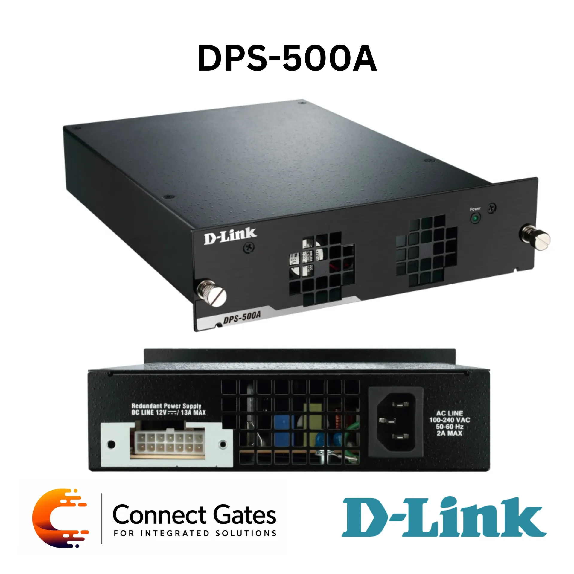 D-Link DPS-500A – 140W Redundant Power Supply Unit for D-Link Switches with 90–264V AC Input, Metal Housing & DPS-800 Chassis Support
