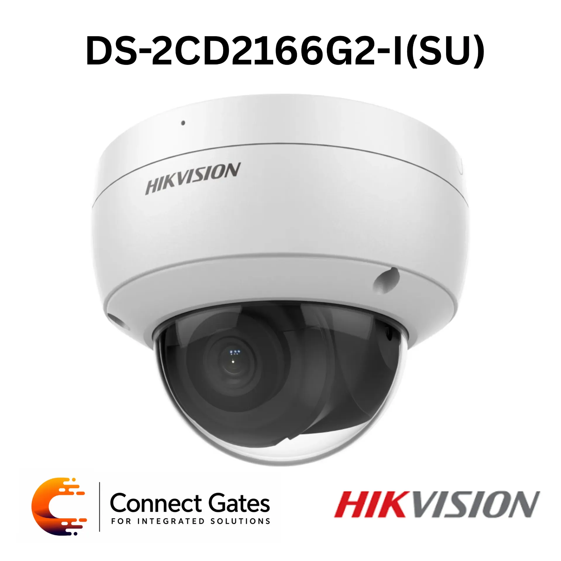 [DS-2CD2166G2-I] Hikvision DS-2CD2166G2-I – 6MP AcuSense Fixed Dome Network Camera with DarkFighter, Human/Vehicle Detection, 120dB WDR, 512GB SD Support, IP67 & IK10