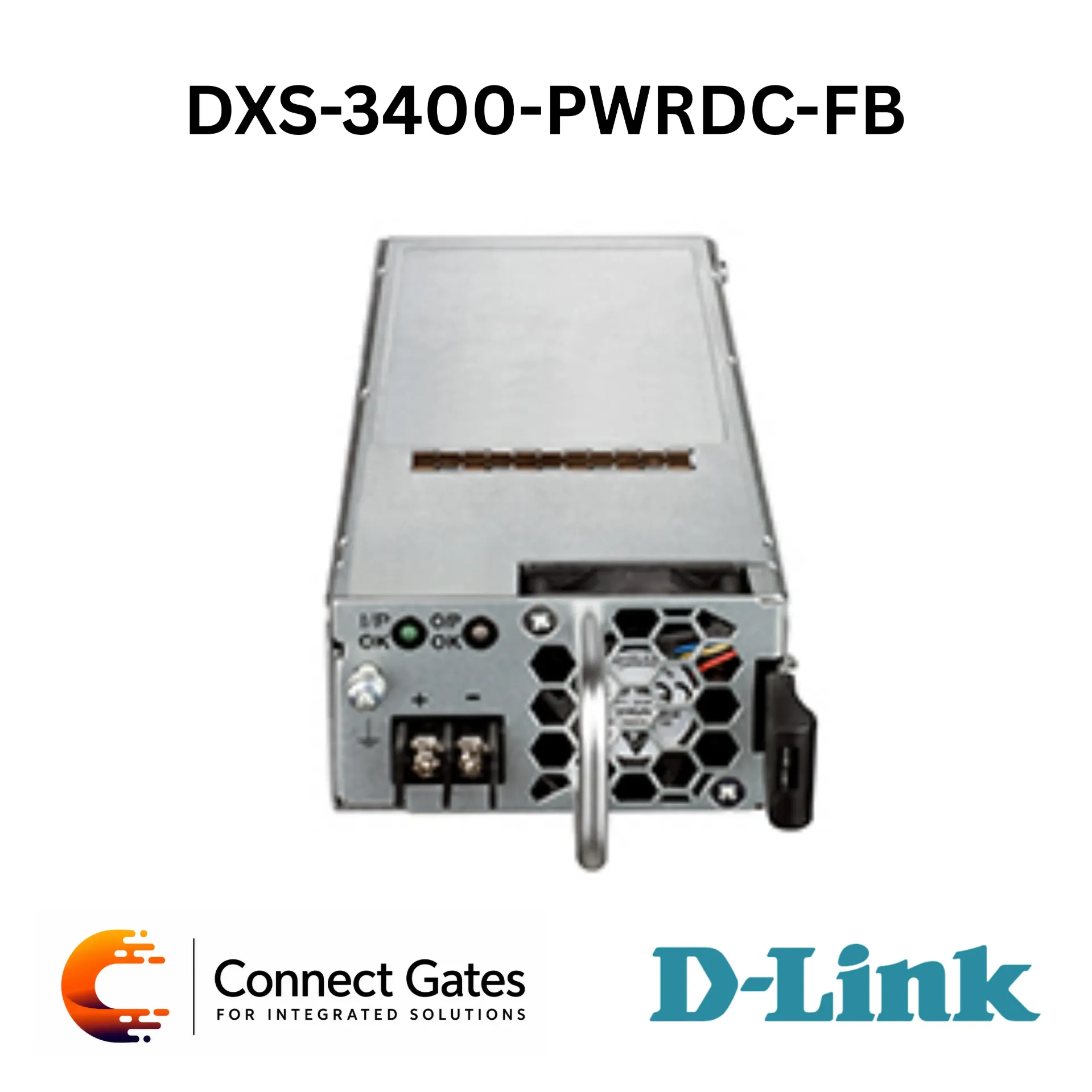 D-Link DXS-3400-PWRDC-FB – 300W DC Modular Power Supply with Front-to-Back Airflow for DXS-3400 Series Switches