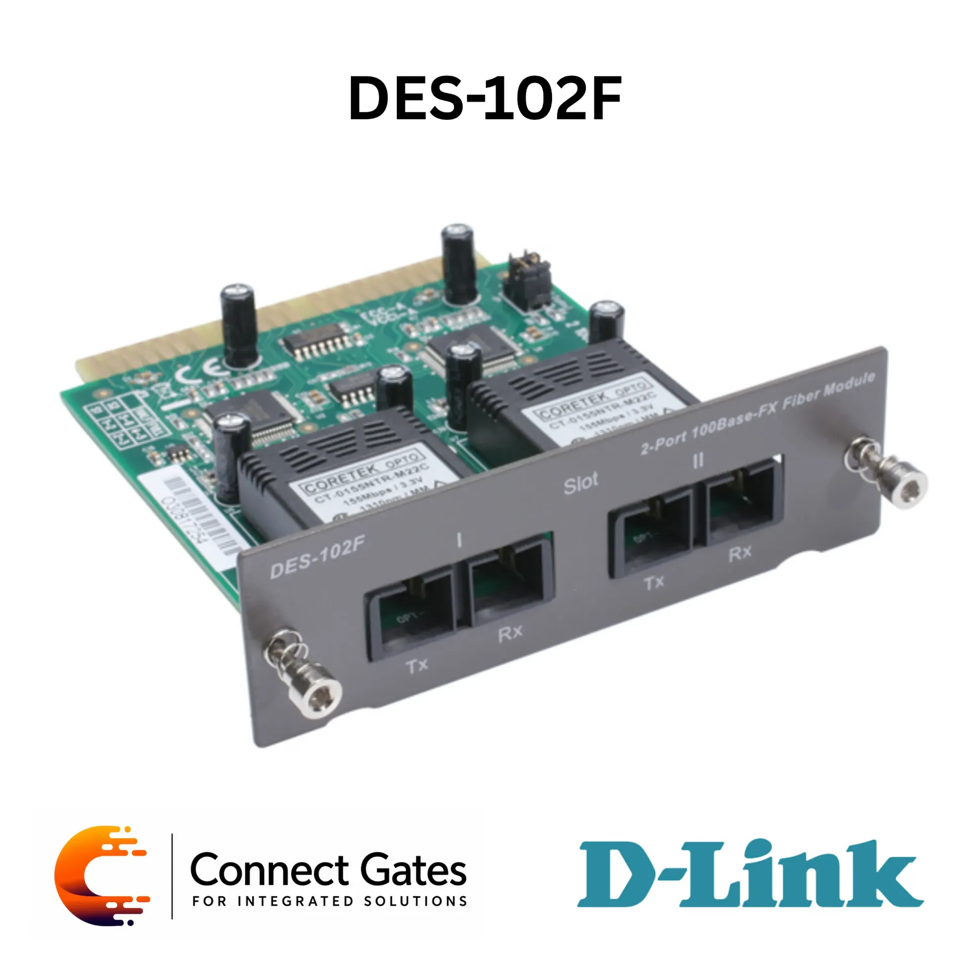 D-Link DES-102F – 2-Port 100BASE-FX MMF Module for DSS-24+ Switch Optional Fiber Uplink