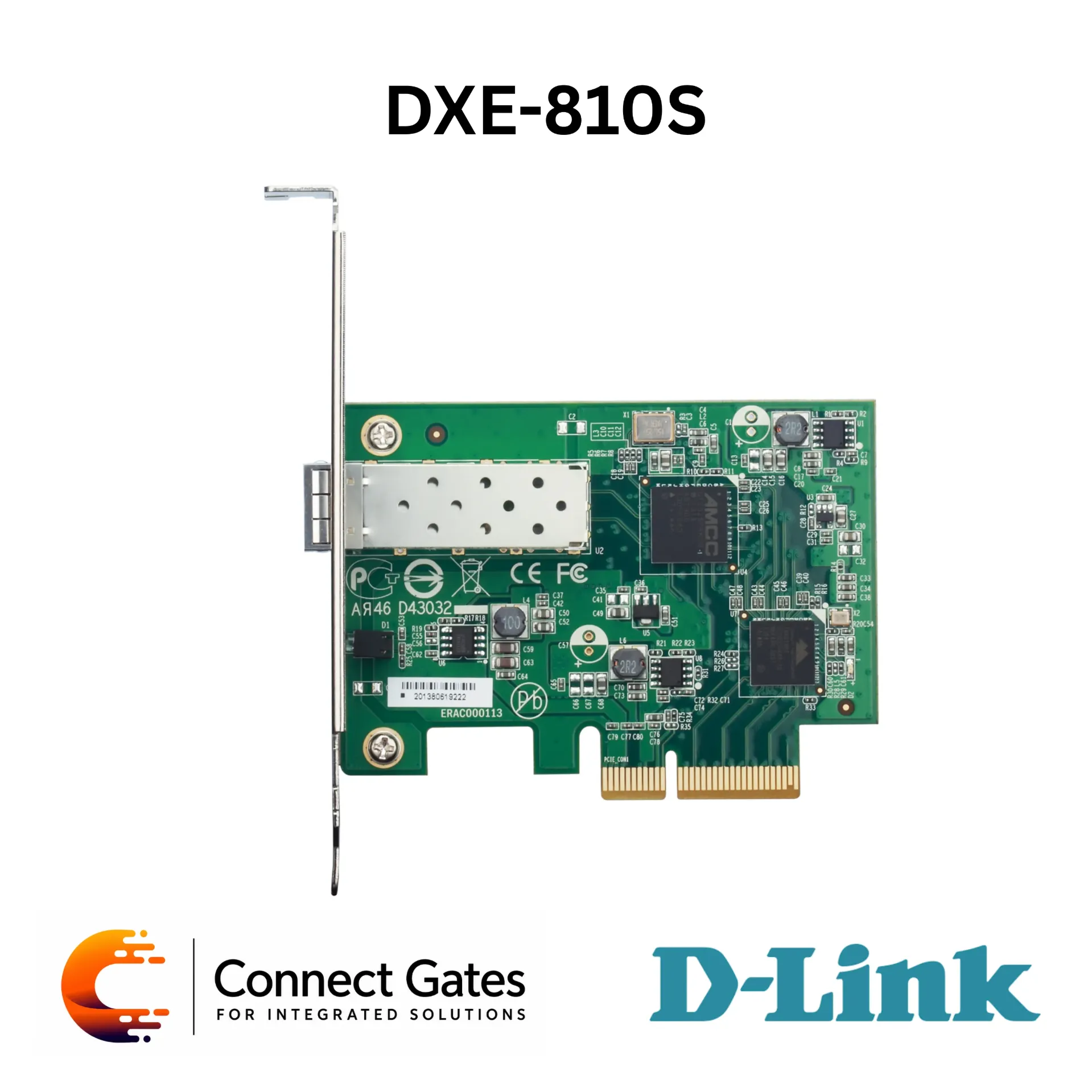 D-Link DXE-810S – Single Port 10GbE SFP+ PCI Express Adapter with PCIe x4 Interface, 20Gbps Full-Duplex Throughput, VLAN, Jumbo Frames & Checksum Offloading
