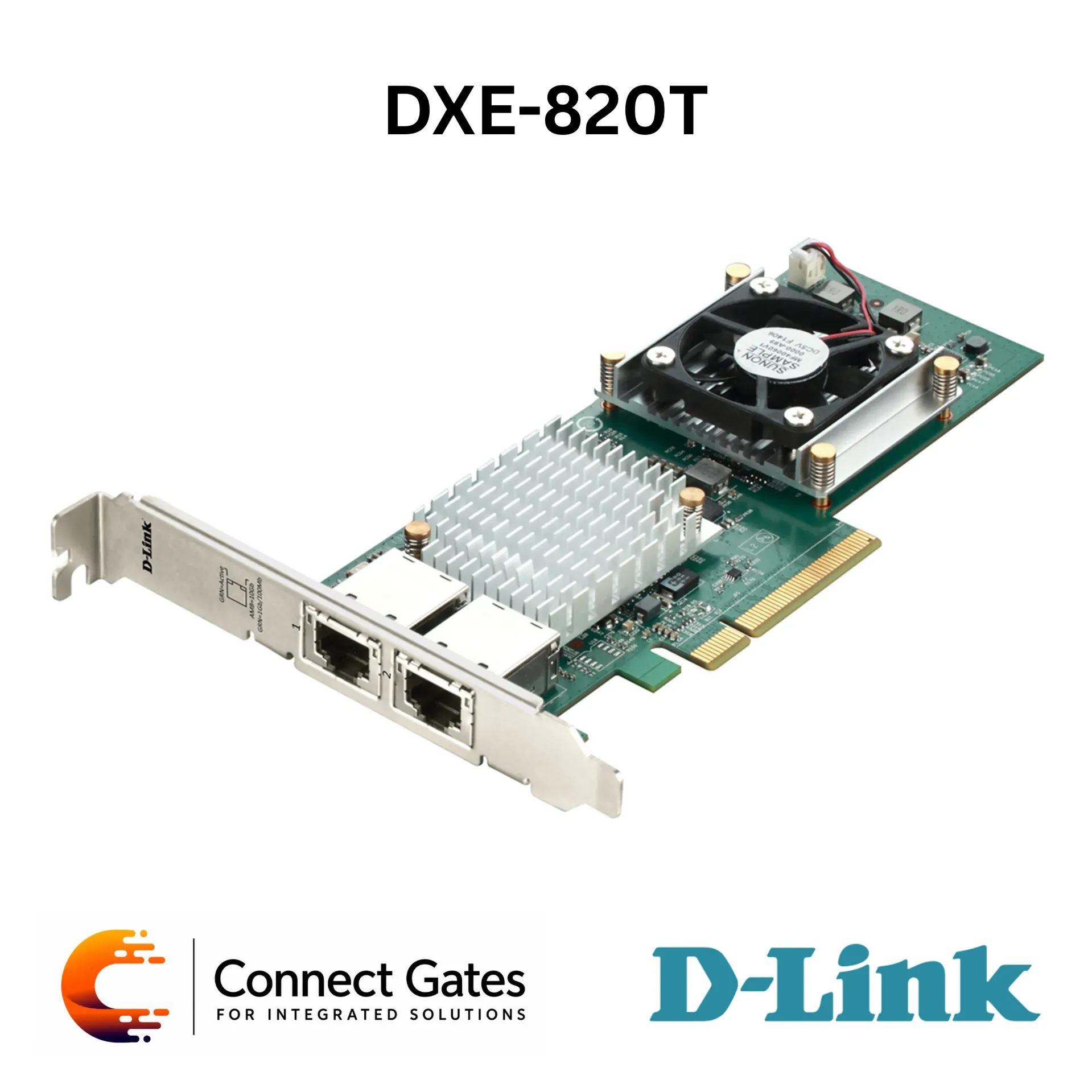 D-Link DXE-820T – Dual Port 10GBASE-T RJ45 PCI Express Adapter with PCIe x8 Interface, 40Gbps Full-Duplex Throughput, VLAN, Jumbo Frames, Teaming & Checksum Offloading