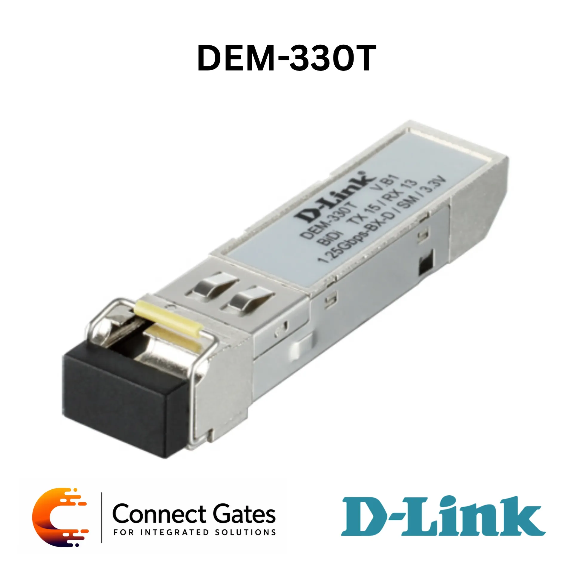 D-Link DEM-330T – 1000BASE-BX-D Single-Mode 10km Gigabit SFP Transceiver with Simplex LC Connector, TX 1550nm / RX 1310nm & Hot-Swappable Design
