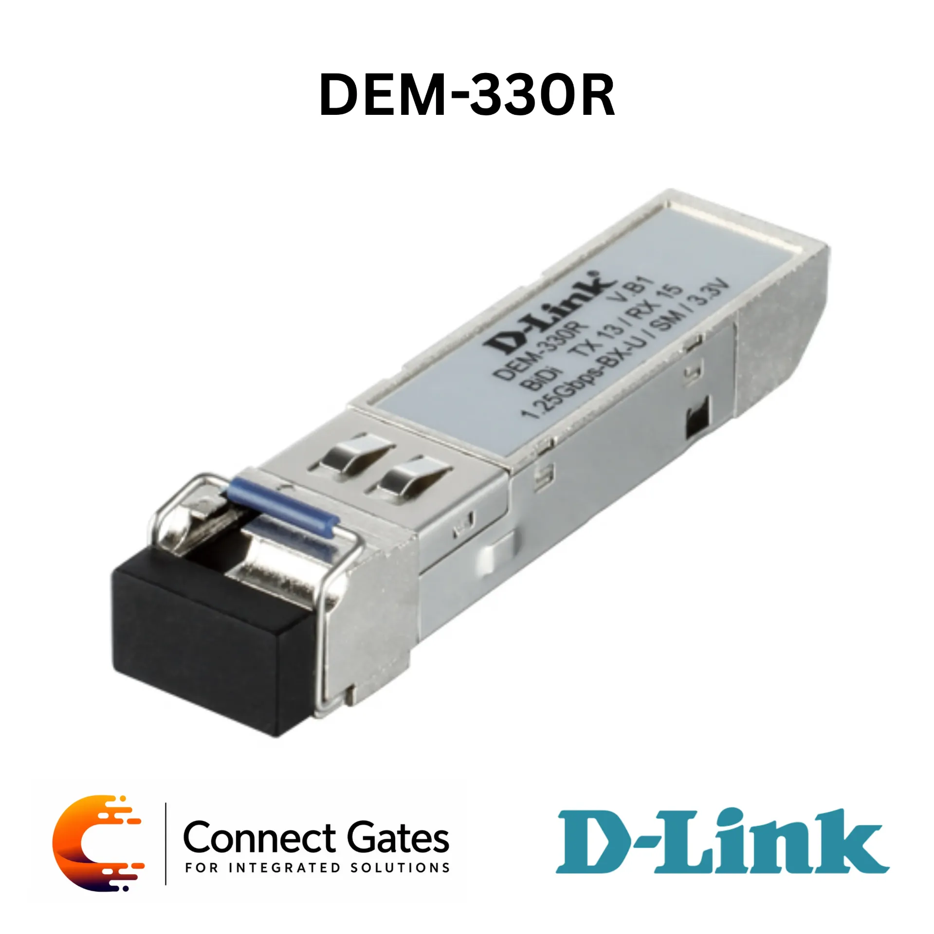 D-Link DEM-330R – 1000BASE-BX-U Single-Mode 10km Gigabit SFP Transceiver with Simplex LC Connector, TX 1310nm / RX 1550nm & Hot-Swappable Design