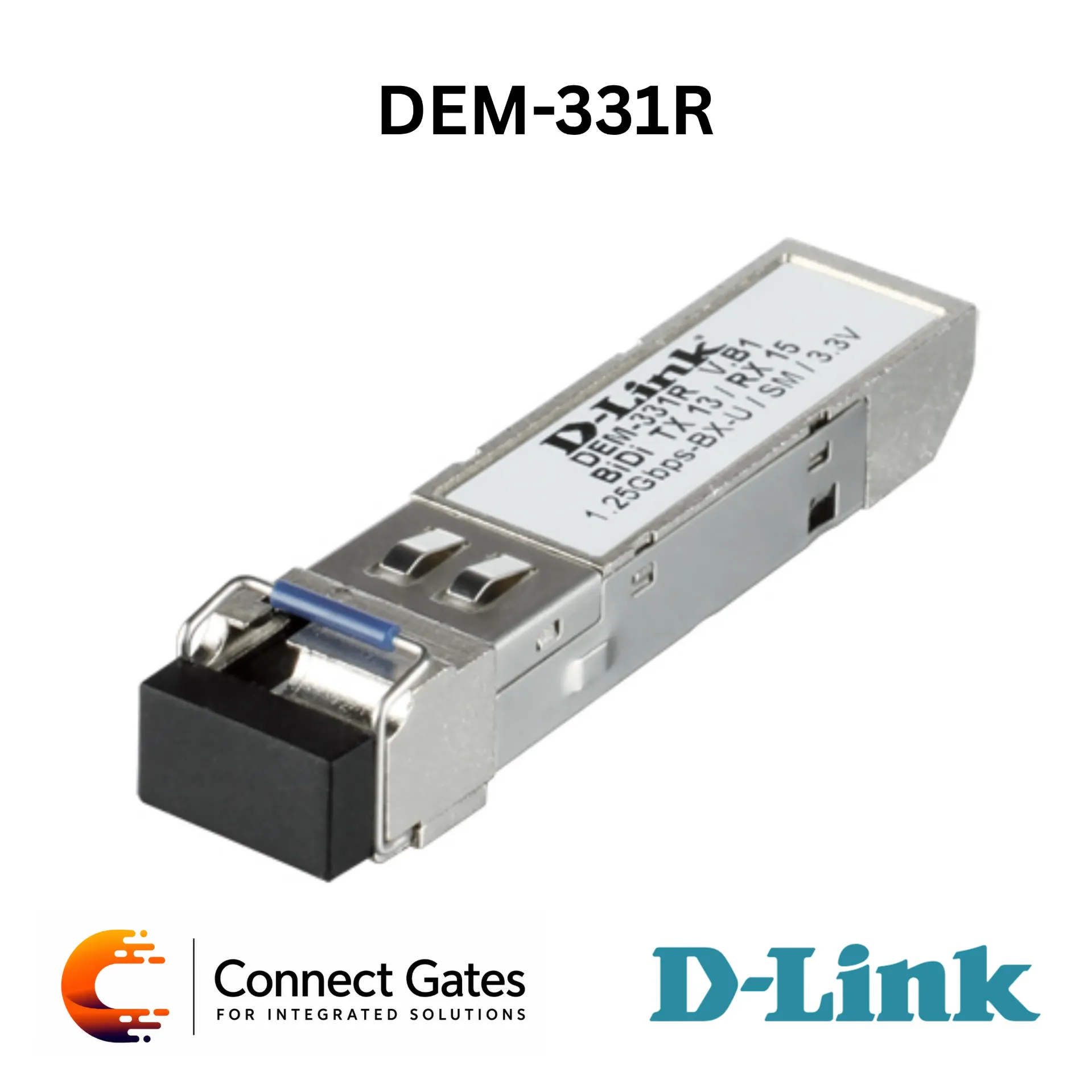 D-Link DEM-331R – 1000BASE-BX-U Single-Mode 40km Gigabit SFP Transceiver with Simplex LC Connector, TX 1310nm / RX 1550nm & Hot-Swappable Design