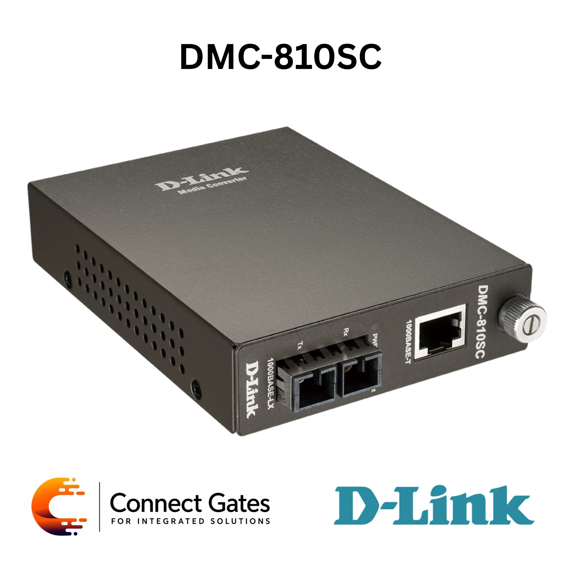 D-Link DMC-810SC – 1000BASE-T to 1000BASE-LX SC Single-Mode Gigabit Media Converter, 10km Fiber Distance, Link Pass Through & Chassis Support