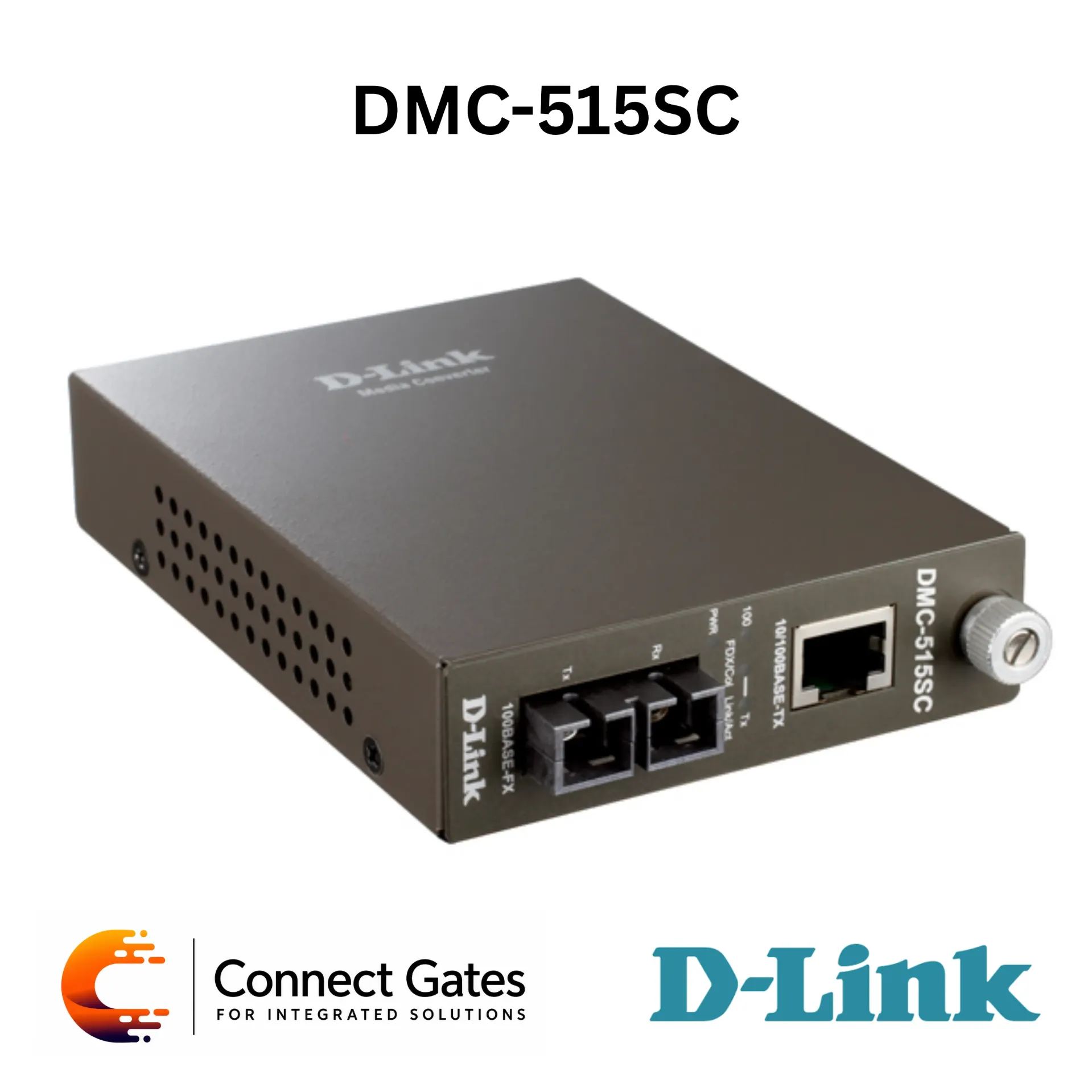 [DMC-515SC] D-Link DMC-515SC – 10/100BASE-TX to 100BASE-FX SC Single-Mode Media Converter, 15km Fiber Distance, Auto MDI/MDIX & Chassis Support