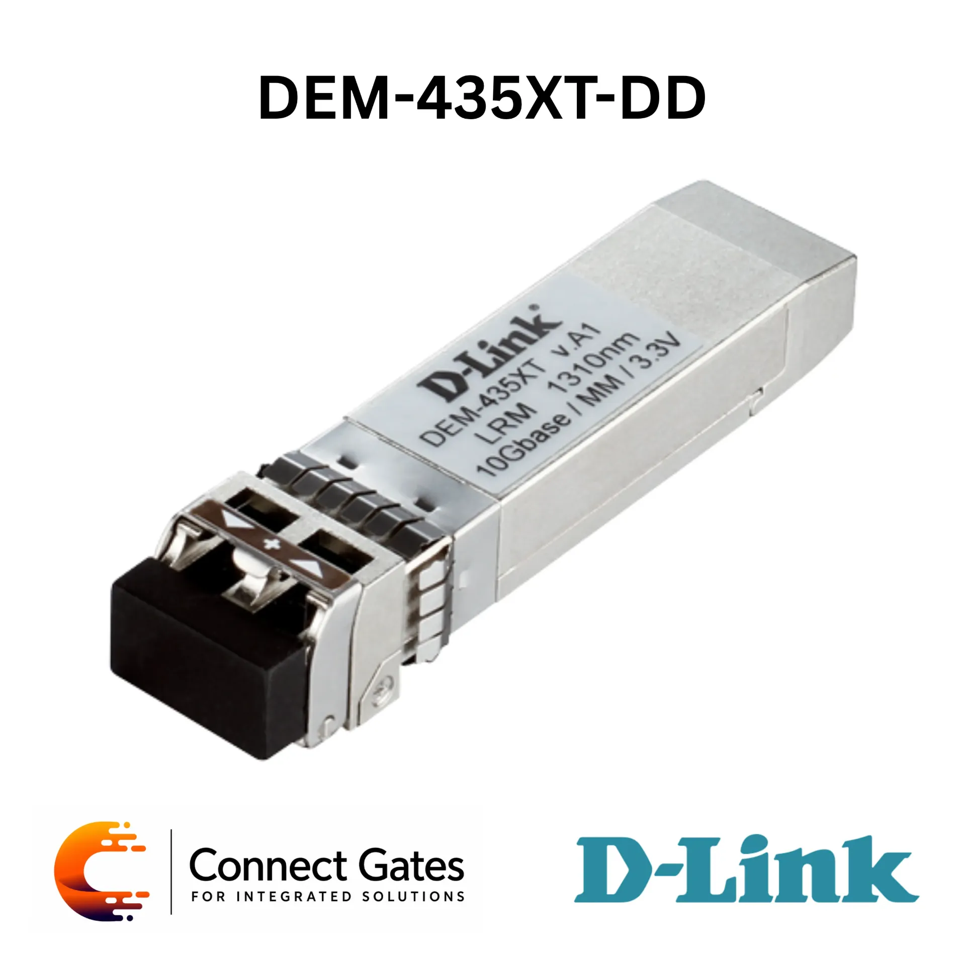D-Link DEM-435XT-DD – 10GBASE-LRM Multi-Mode SFP+ Transceiver with DDM, Duplex LC Connector, 1310nm Wavelength & 220m Distance Support