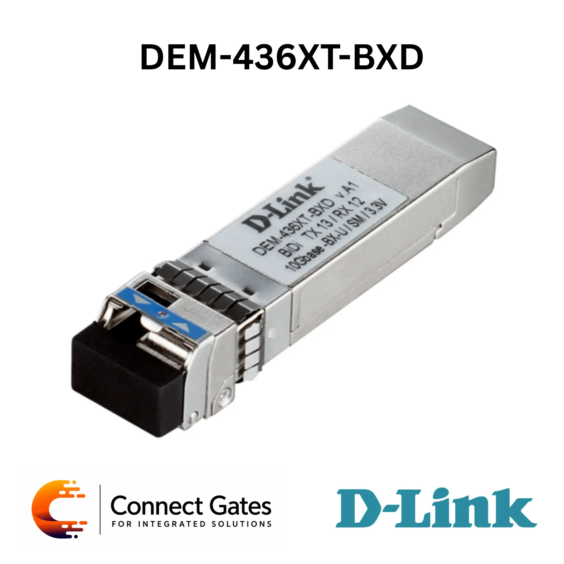 D-Link DEM-436XT-BXD – 10GBASE-LR Bi-Directional Single-Mode 20km SFP+ Transceiver with Simplex LC Connector, TX 1330nm / RX 1270nm