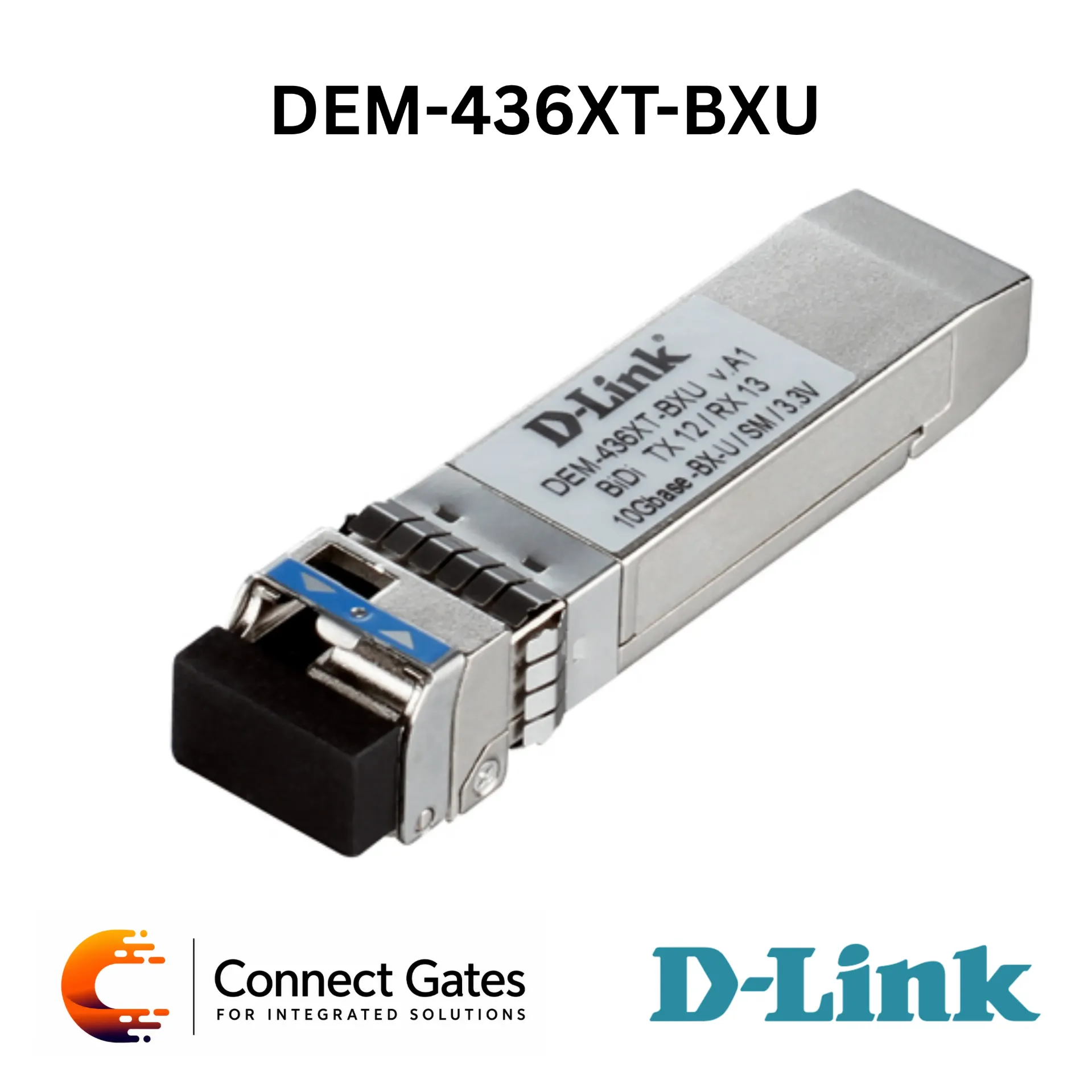D-Link DEM-436XT-BXU – 10GBASE-LR Bi-Directional Single-Mode 20km SFP+ Transceiver with Simplex LC Connector, TX 1270nm / RX 1330nm