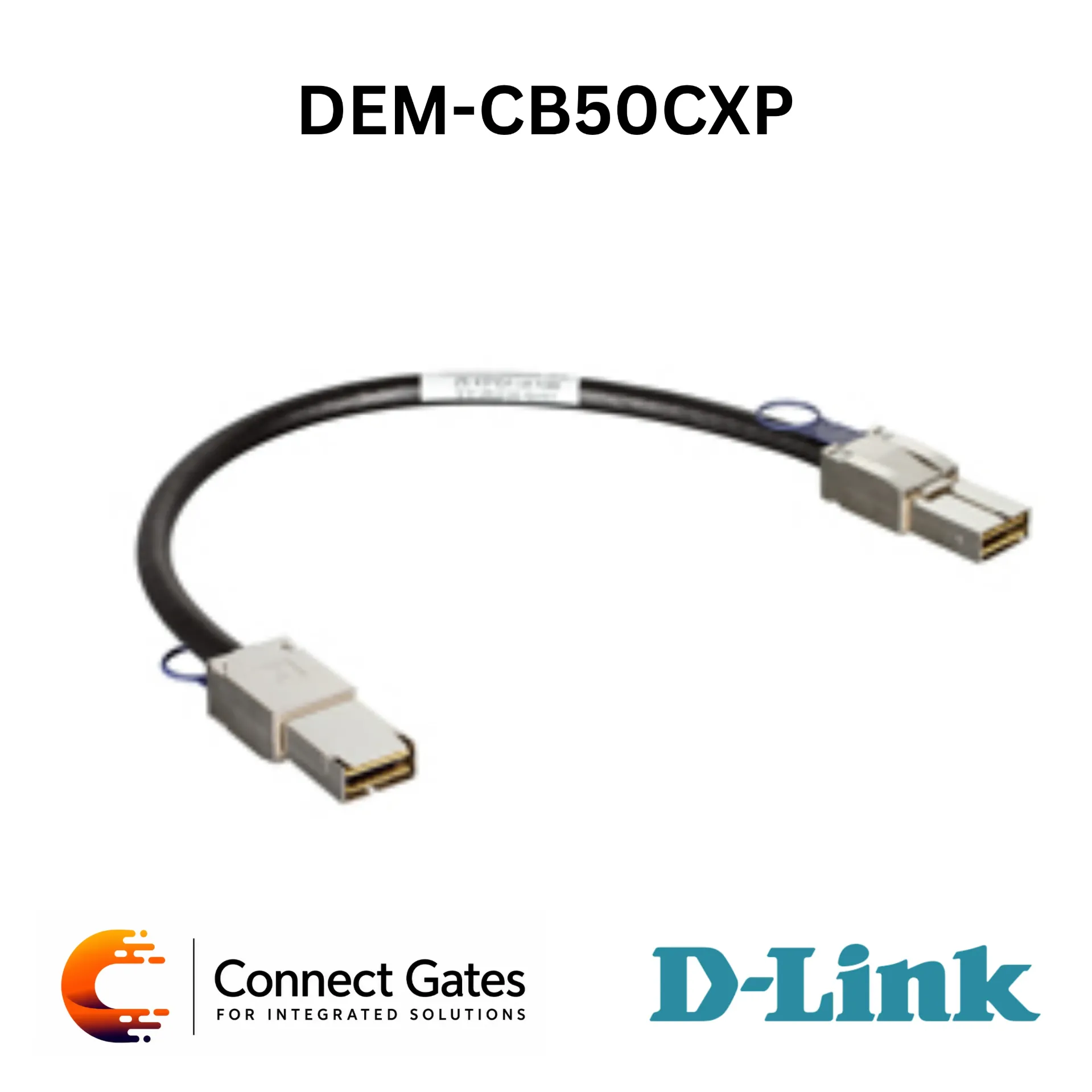 D-Link DEM-CB50CXP – 0.5m 120G Passive CXP Twinaxial Direct Attach Cable for DXS-3600-EM-Stack with 12 × 10Gbps Channels