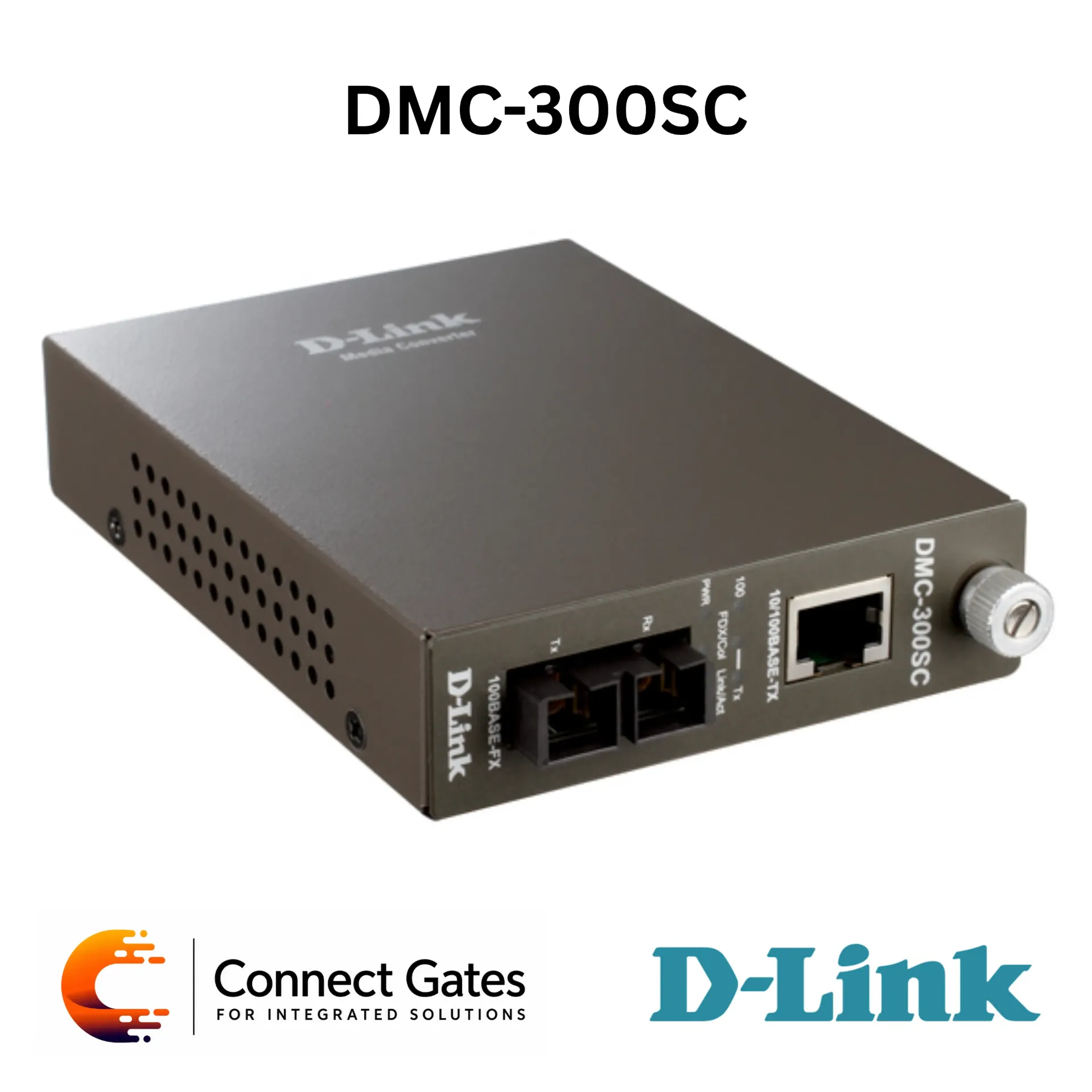 D-Link DMC-300SC – 10/100BASE-TX to 100BASE-FX SC Multi-Mode Media Converter, 2km Fiber Distance, Auto MDI/MDI-X & Full Wire-Speed Forwarding