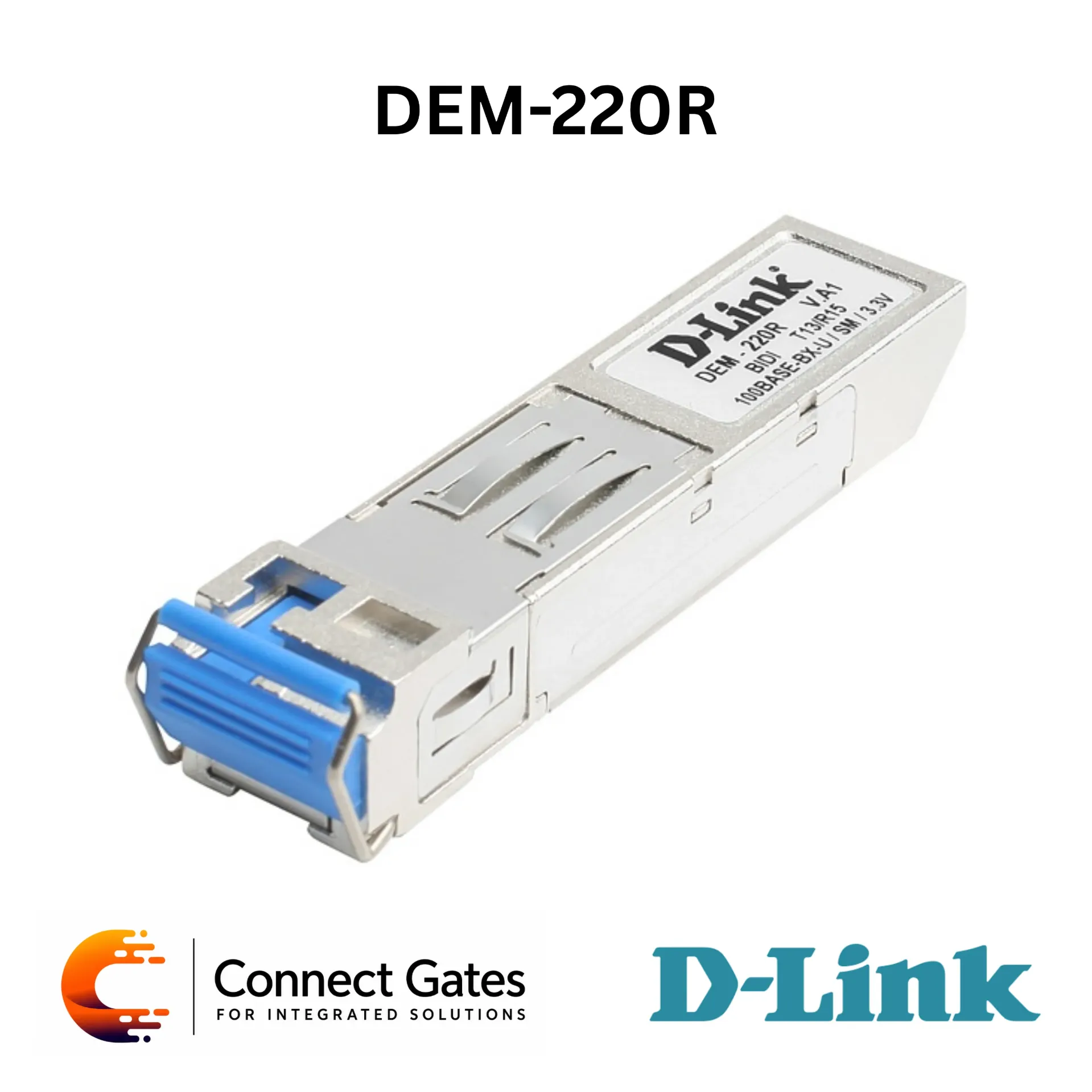 D-Link DEM-220R – 100BASE-BX-U Single-Mode 20km SFP Transceiver with Simplex LC Connector, TX 1310nm / RX 1550nm & Hot-Swappable Design