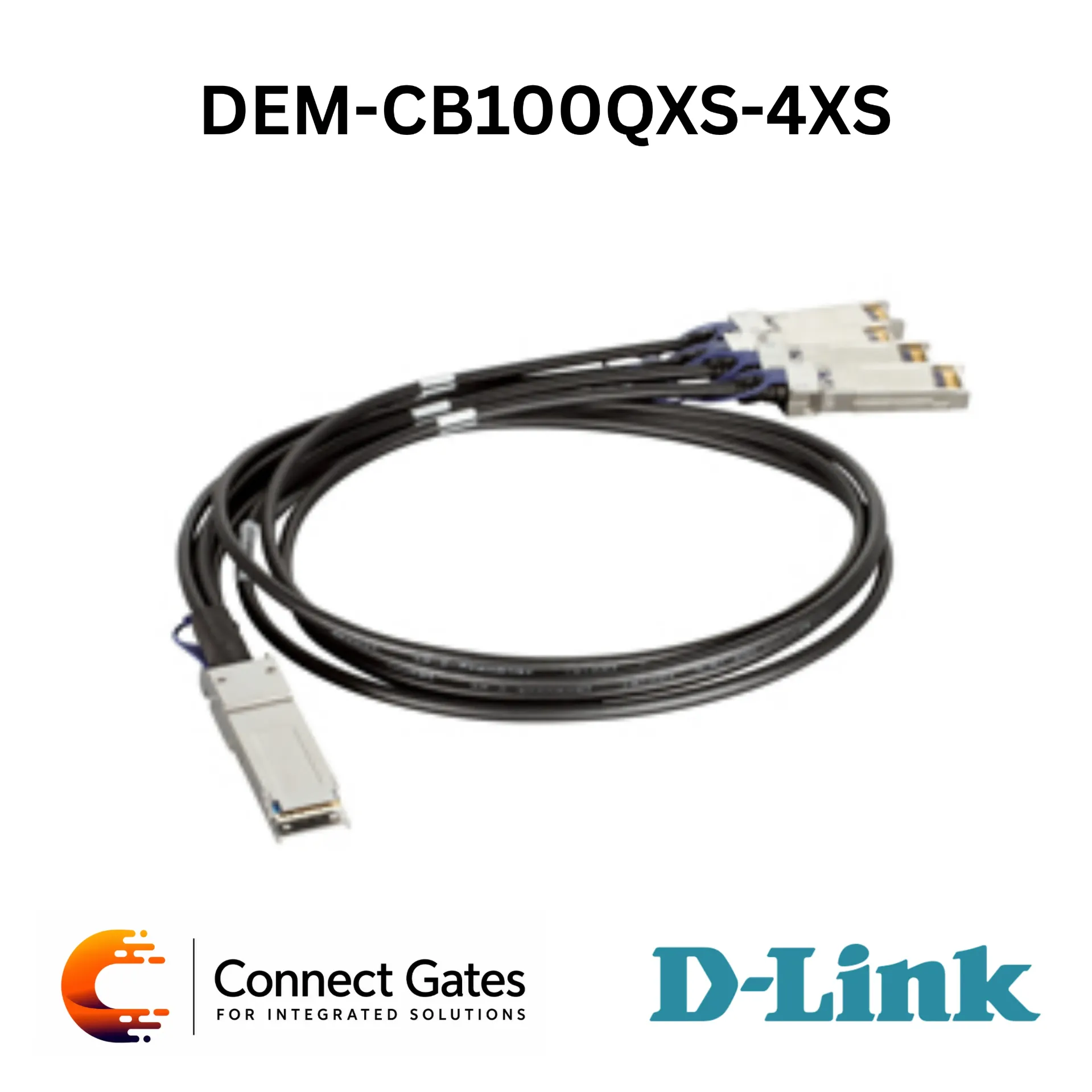 D-Link DEM-CB100QXS-4XS – 1m 40G Passive QSFP+ to 4 × SFP+ Twinaxial Direct Attach Cable for DXS-3600-EM-4QXS