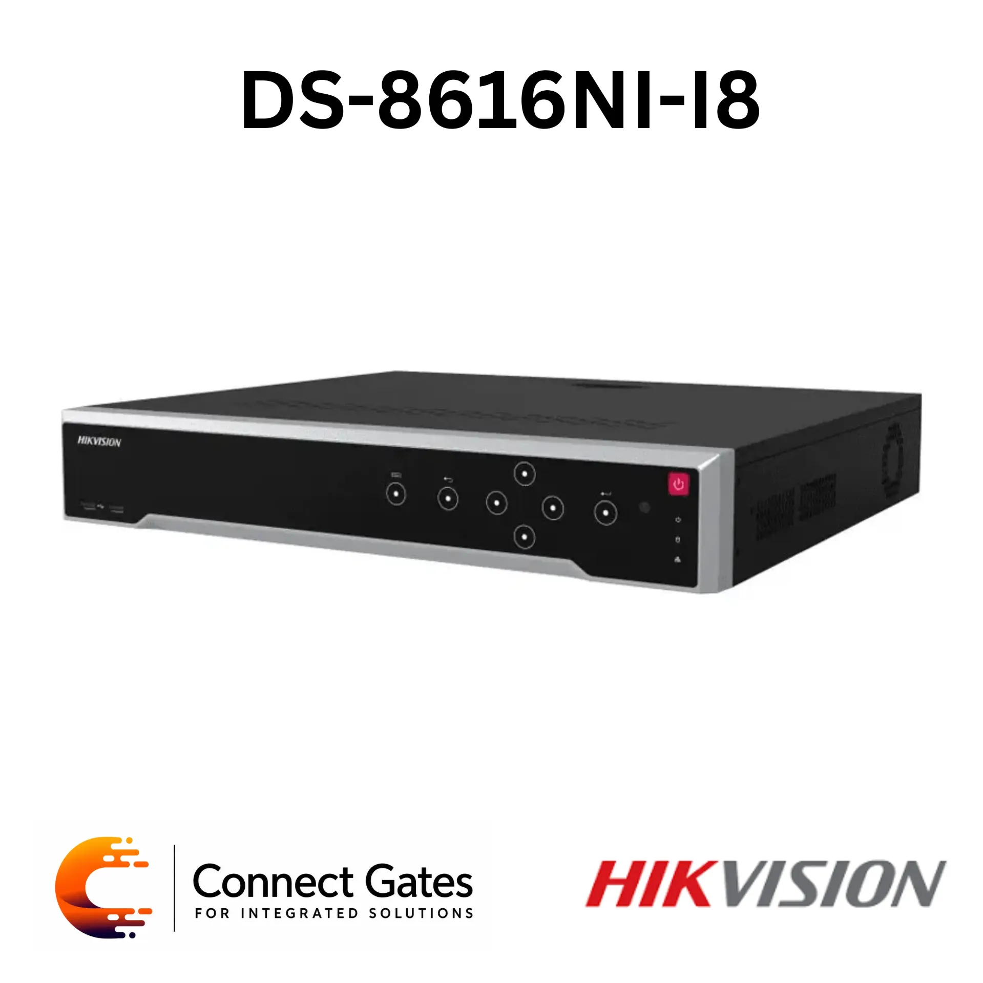 [DS-8616NI-I8] Hikvision DS-8616NI-I8 – 16-Channel Professional NVR with H.265+, 8 SATA Bays, RAID Support, 32MP Decoding, Dual HDMI/VGA Output & 80TB Total HDD Support