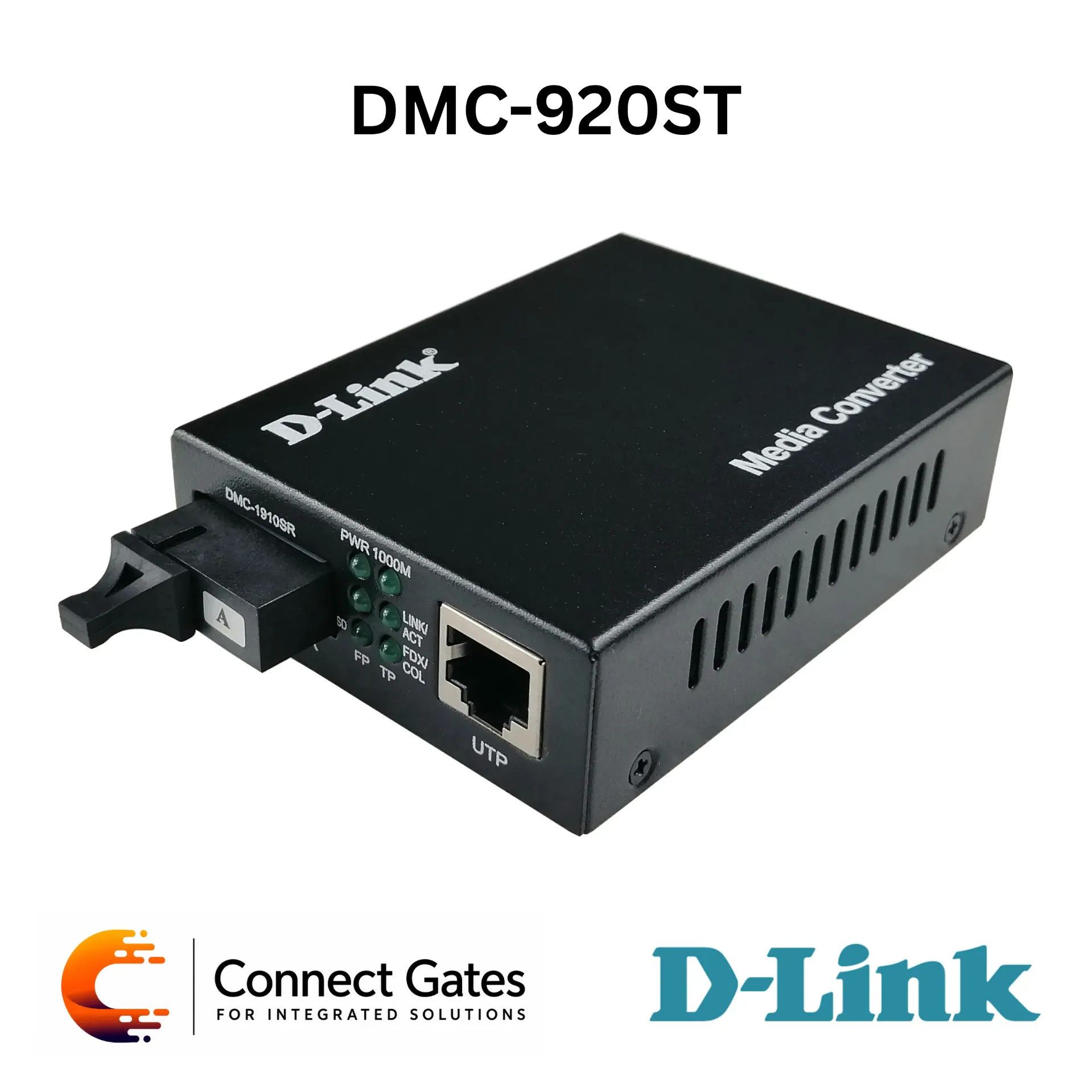 D-Link DMC-920ST – 10/100BASE-TX to 100BASE-SX/LX Bi-Directional SC Single-Mode Media Converter, 20km Fiber Distance, TX 1550nm / RX 1310nm