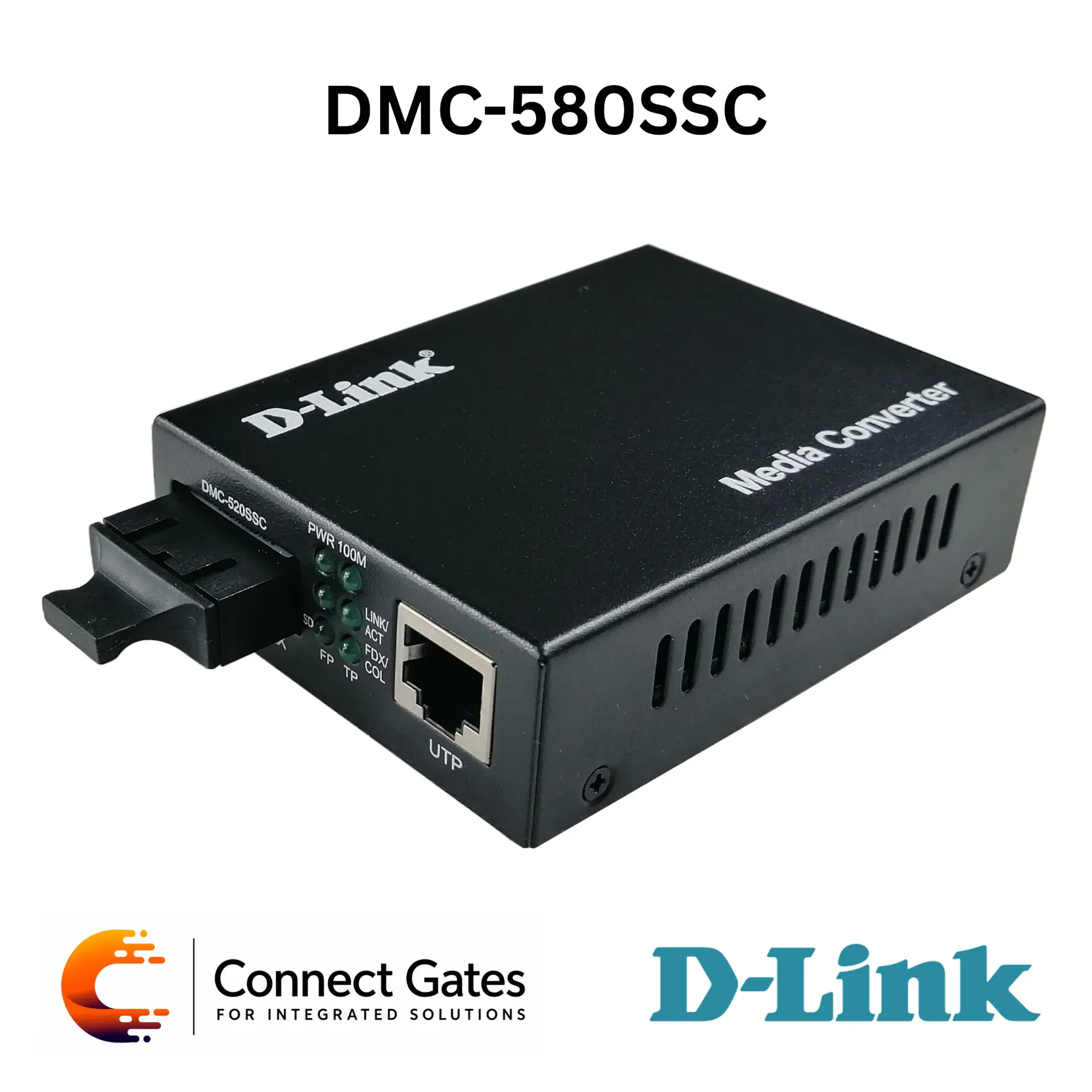 D-Link DMC-580SSC – 10/100BASE-TX to 100BASE-FX SC Single-Mode Media Converter, 80km Fiber Distance, 1550nm, Auto-MDI/MDIX & Full Wire-Speed Forwarding