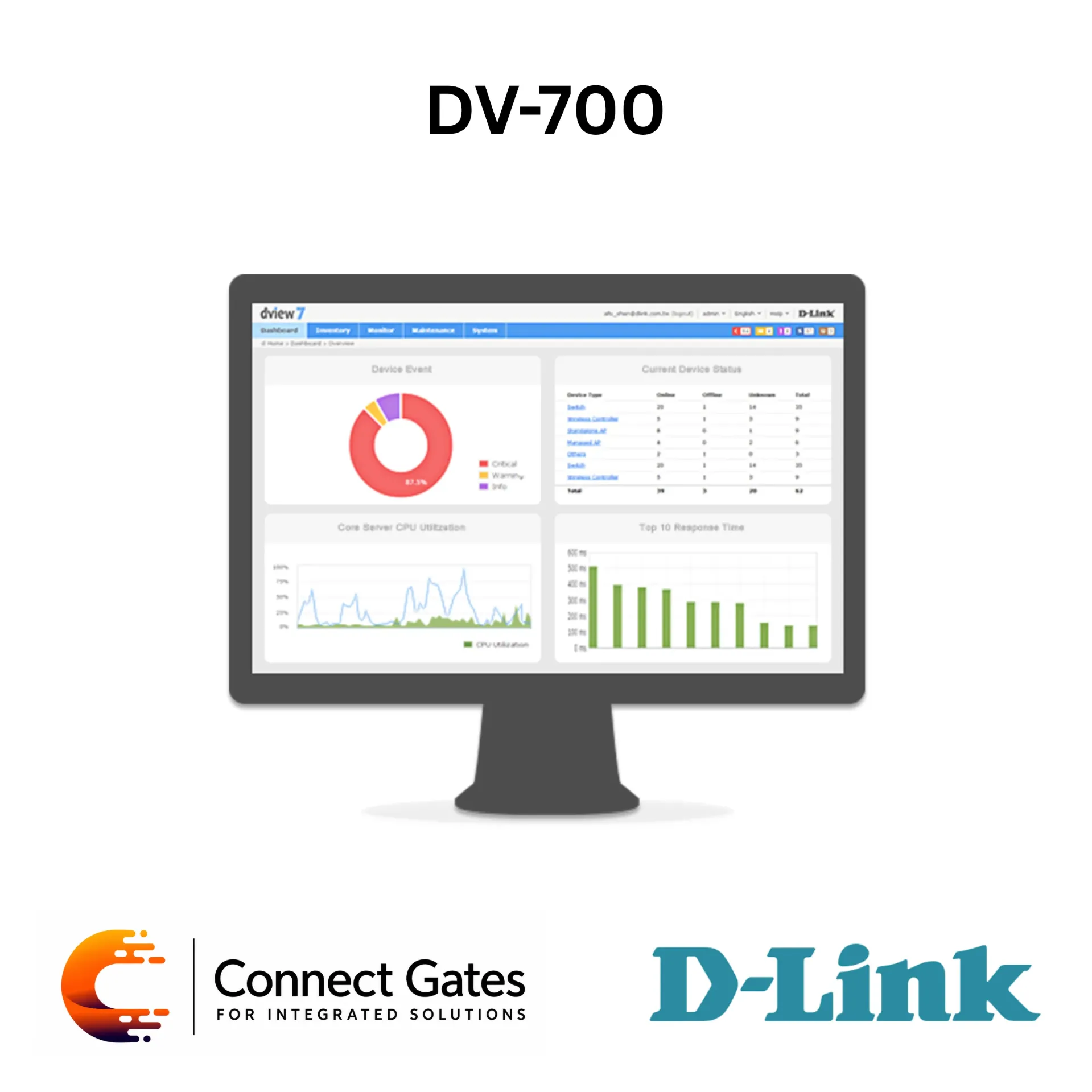 D-Link DV-700 – D-View 7 Network Management System with SNMP Monitoring, Auto-Discovery, Dashboard, Topology View & Multi-Device Configuration