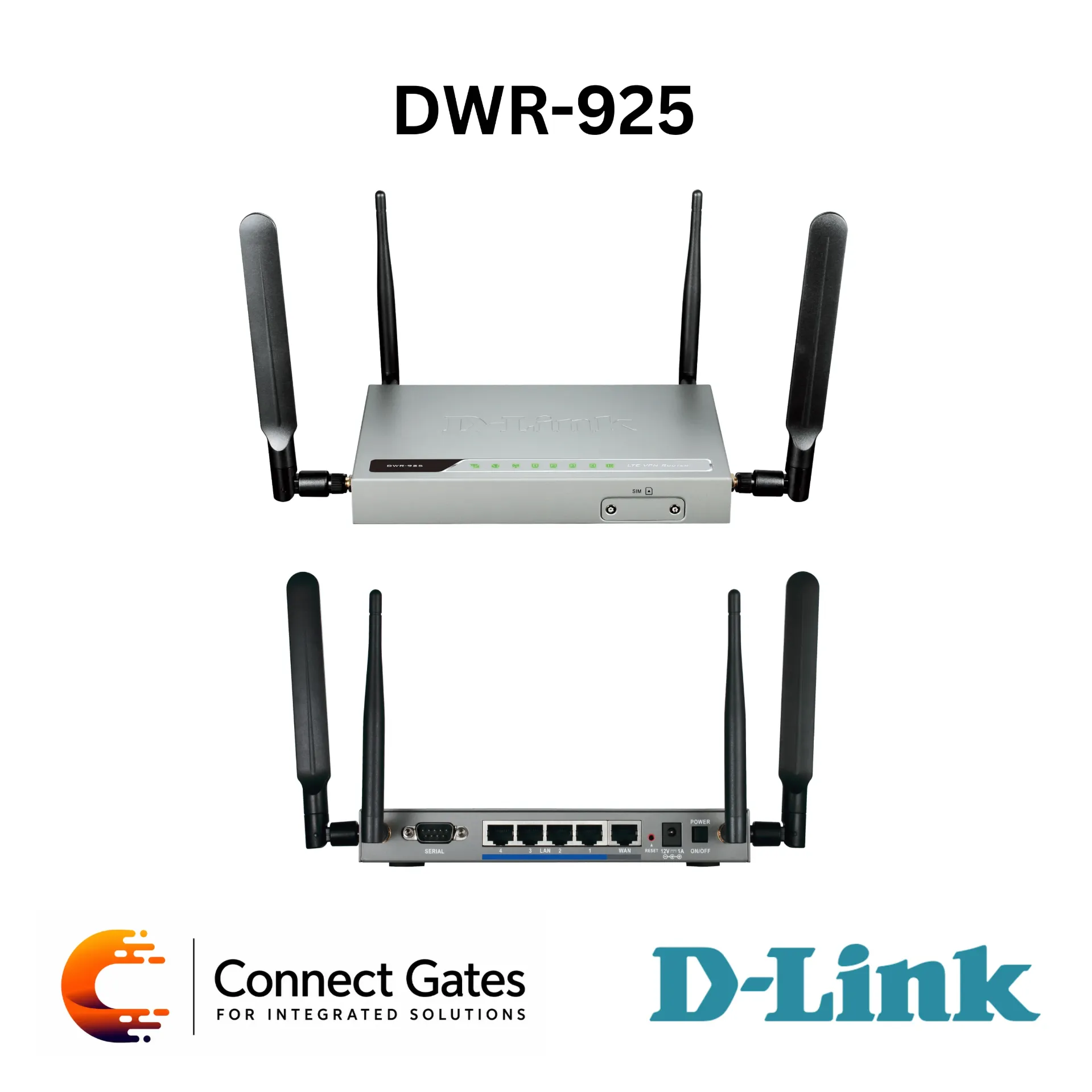 [DWR-925] D-Link DWR-925 – 4G LTE VPN Router with 3G/4G SIM Support, 4 LAN Ports, WAN Failover, Wireless N300 & IPSec/PPTP/L2TP/GRE VPN