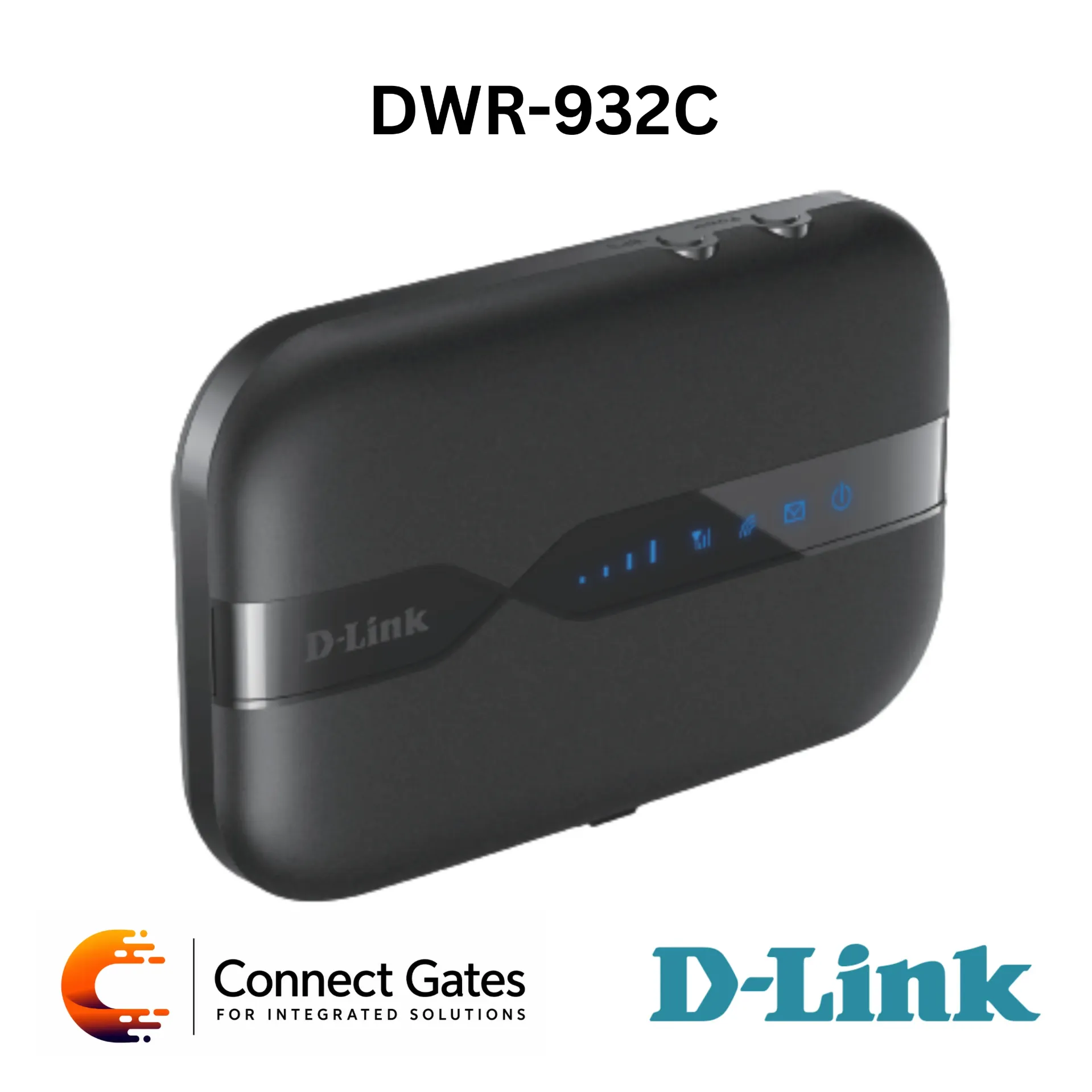 [DWR-932C] D-Link DWR-932C – 4G/LTE Cat4 Mobile Router with 150Mbps Downlink, Portable Wi-Fi Hotspot, Mini-SIM Support, 2000mAh Battery & WPS