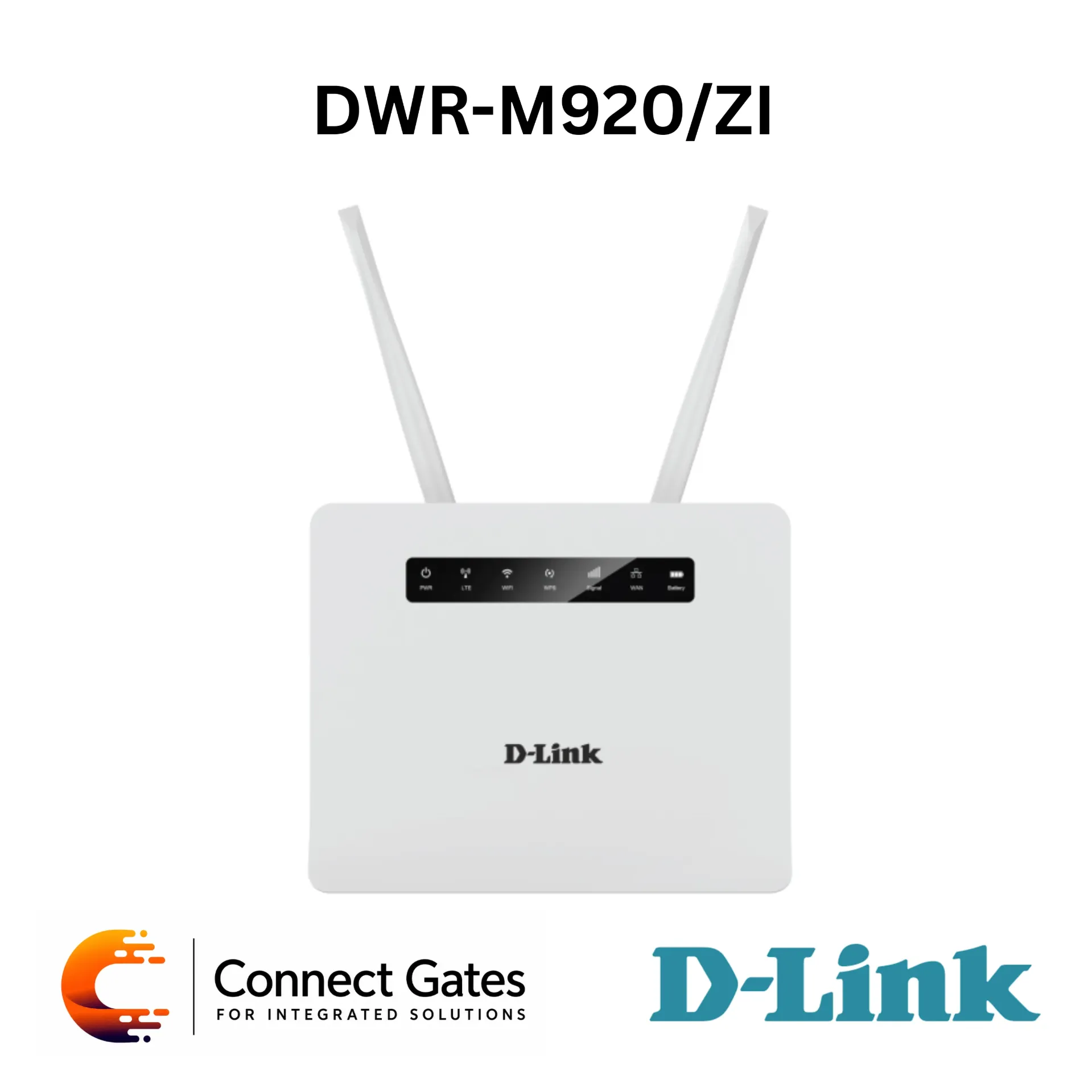 [DWR-M920/ZI] D-Link DWR-M920/ZI – 4G N300 LTE Router with SIM Support, 150Mbps LTE Downlink, 3 LAN Ports, WAN Port, External Antennas & VPN Support