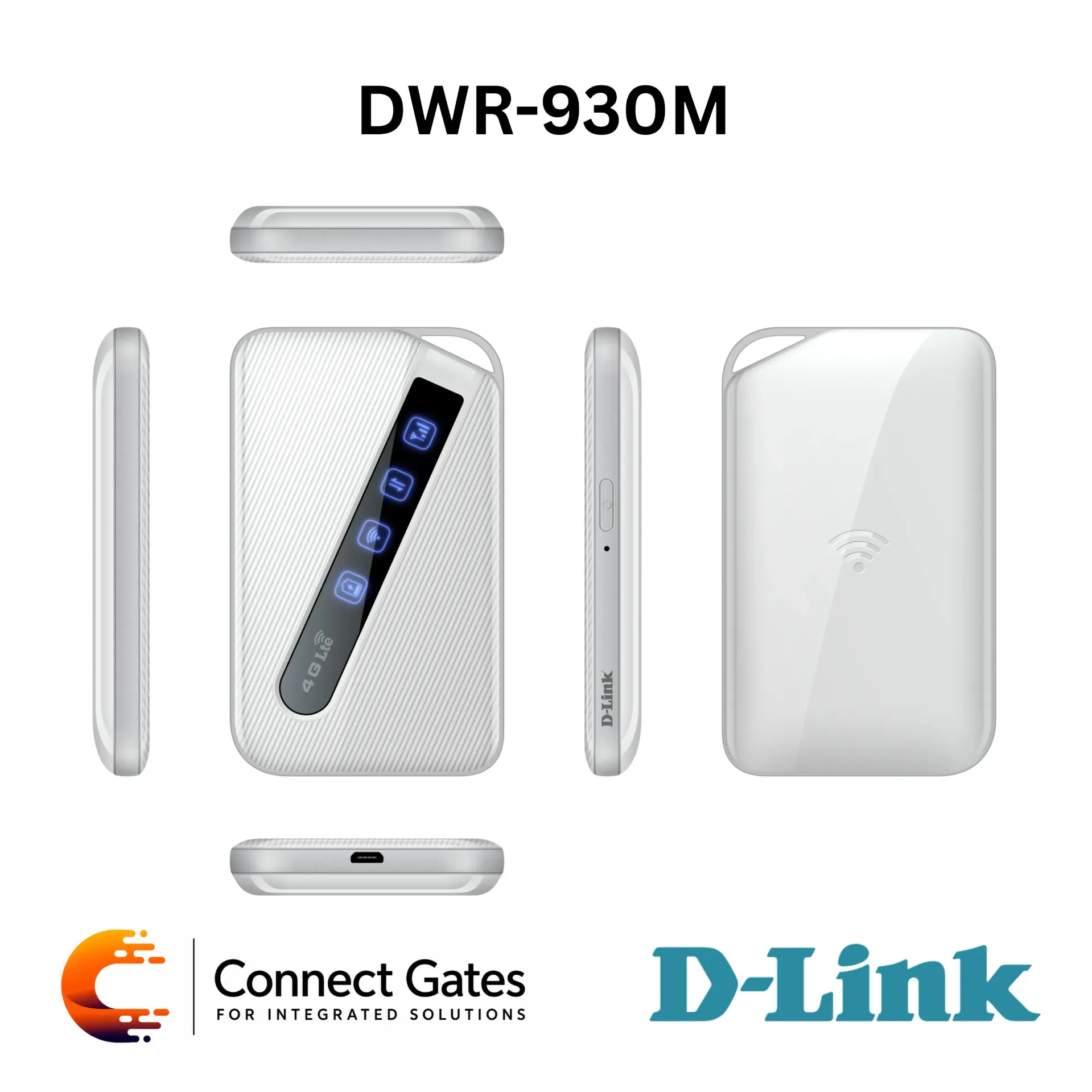 [DWR-930M] D-Link DWR-930M – 4G/LTE Cat4 Mobile Router with 150Mbps Downlink, Micro SIM/eSIM Support, 8-Device Sharing, Power Bank Feature & 3000mAh Battery