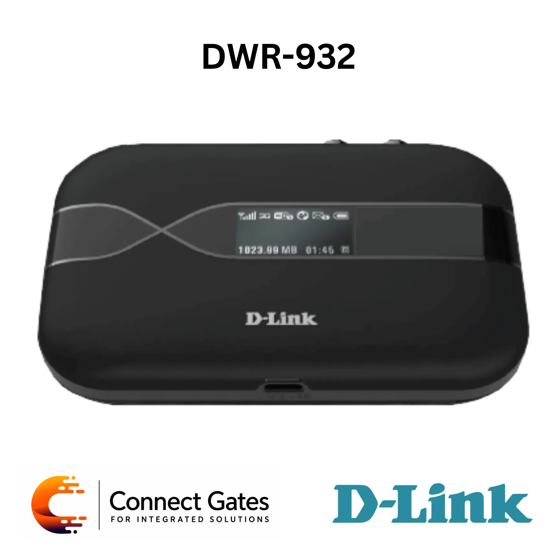 [DWR-932] D-Link DWR-932 – 4G/LTE Cat4 Mobile Router with 150Mbps Downlink, Mini SIM Support, Micro-USB Charging, WPS, LCD Display & 2000mAh Battery