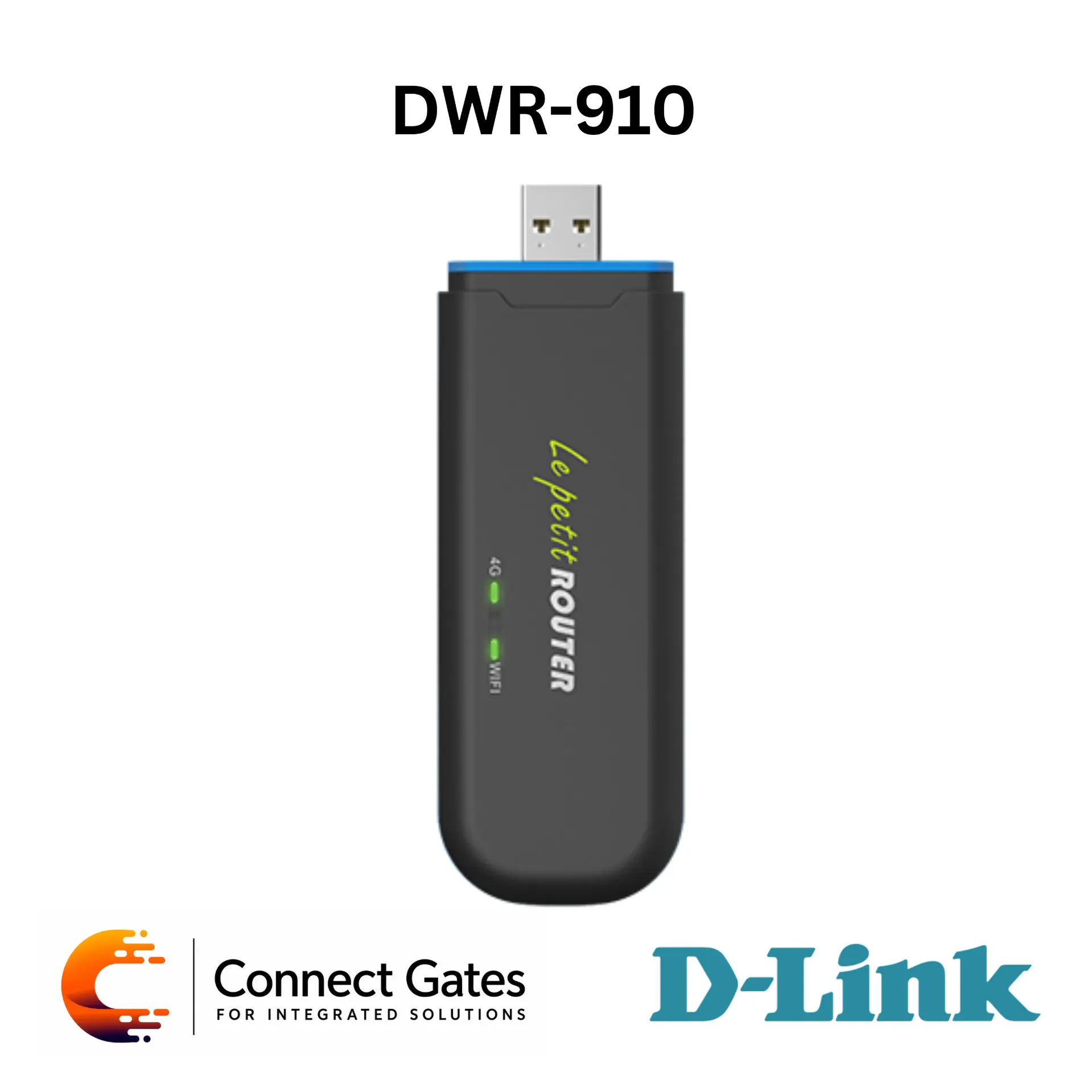 D-Link DWR-910 – 4G LTE USB Router with Wireless N Wi-Fi Sharing, 10-Client Support, Built-in Drivers, SMS, Phonebook & IPv6 Support